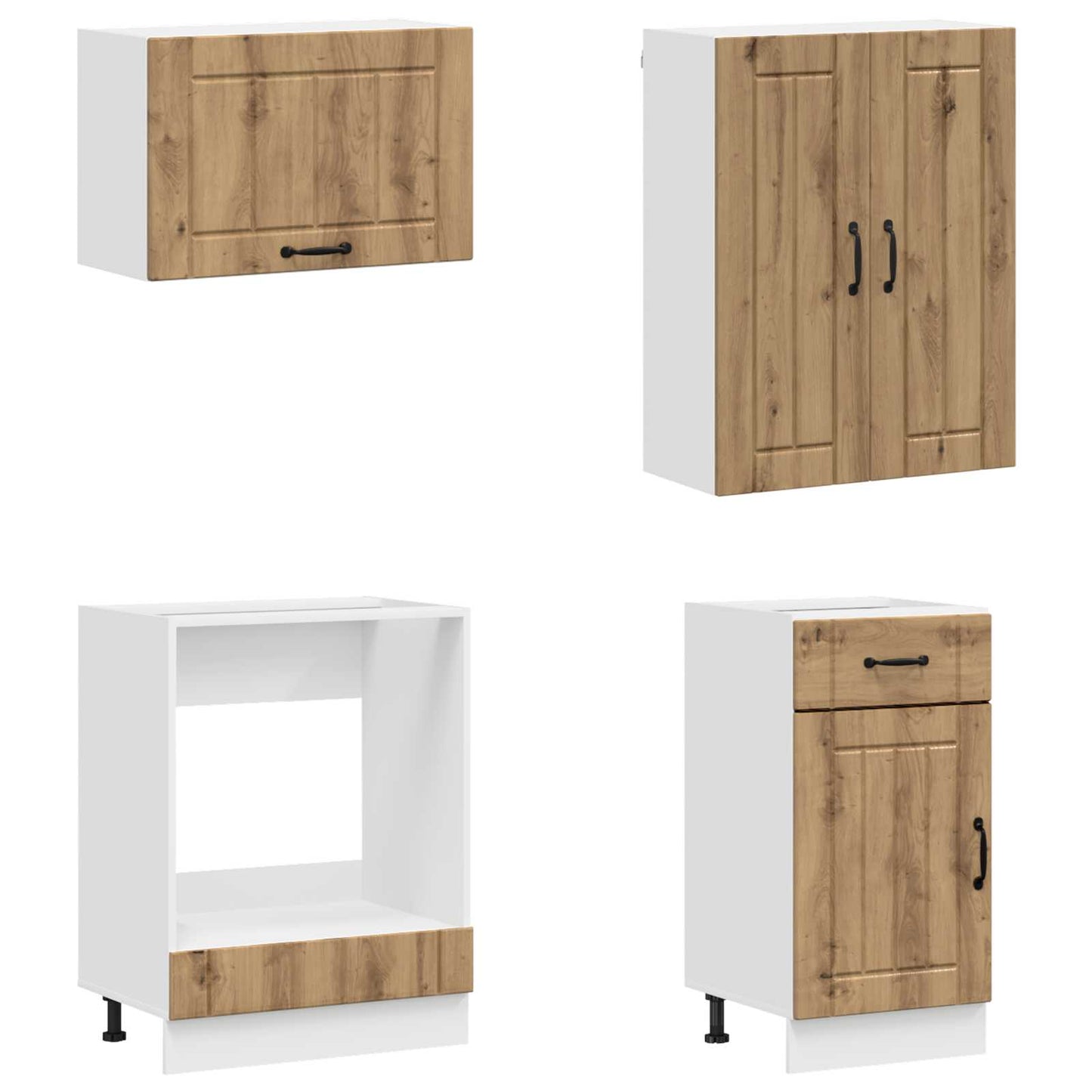 Kjøkken enhet LUCCA 8 pcs Artisan eik Konstruert tre