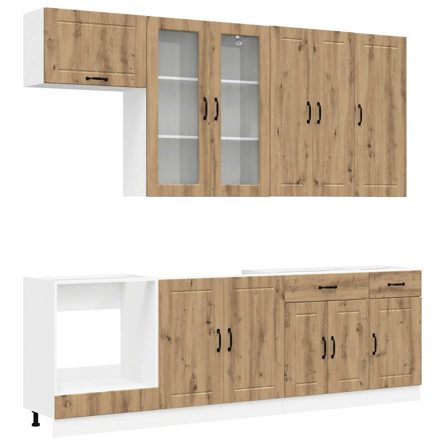 Kjøkken enhet LUCCA 8 pcs Artisan eik Konstruert tre