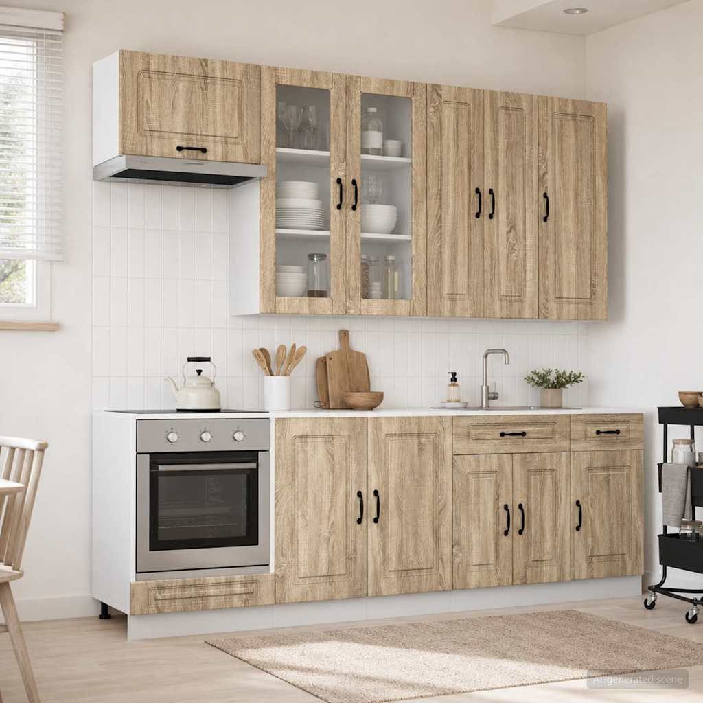 Kjøkken enhet KALMAR 8 pcs Sonoma eik Konstruert tre