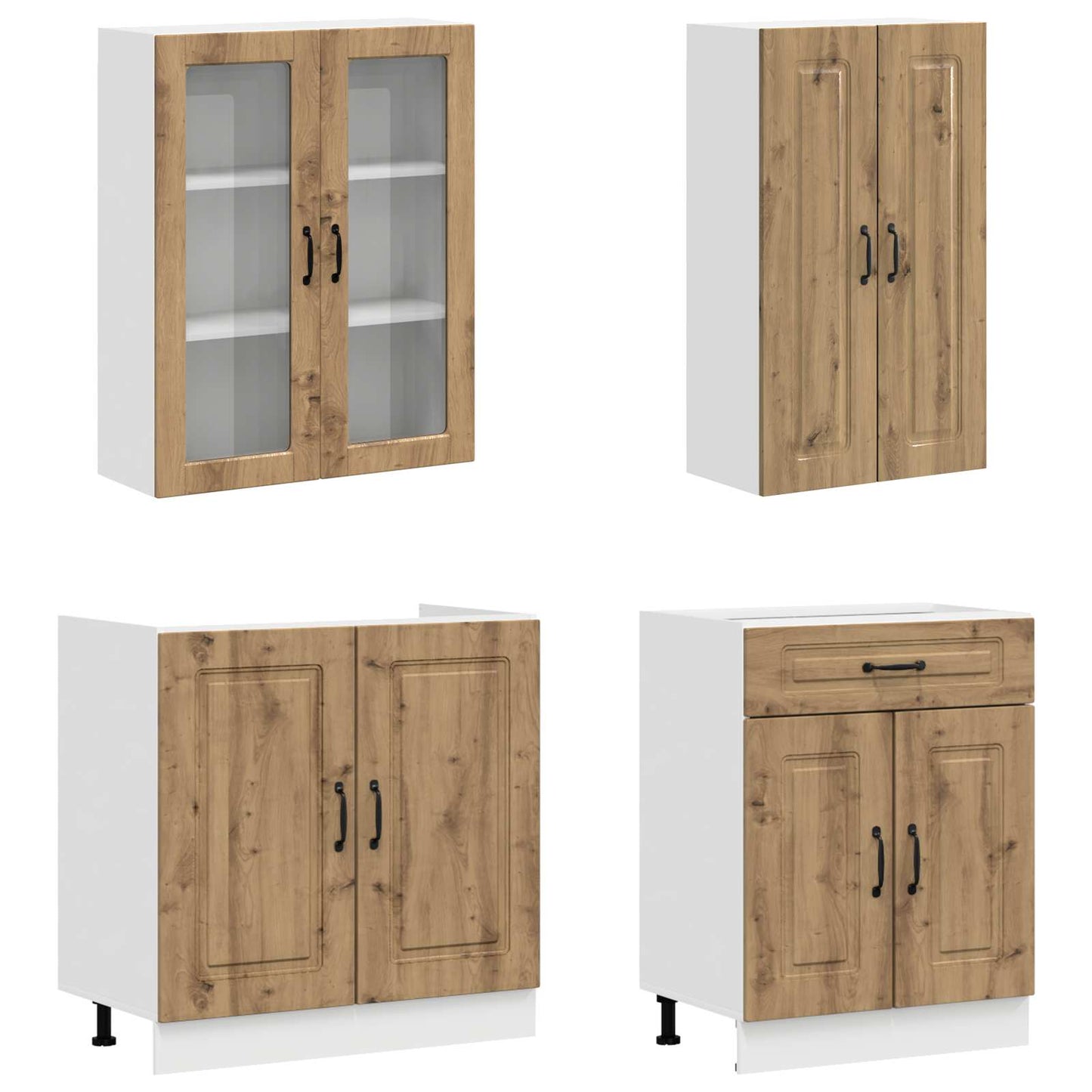 Kjøkken enhet KALMAR 8 pcs Artisan eik Konstruert tre