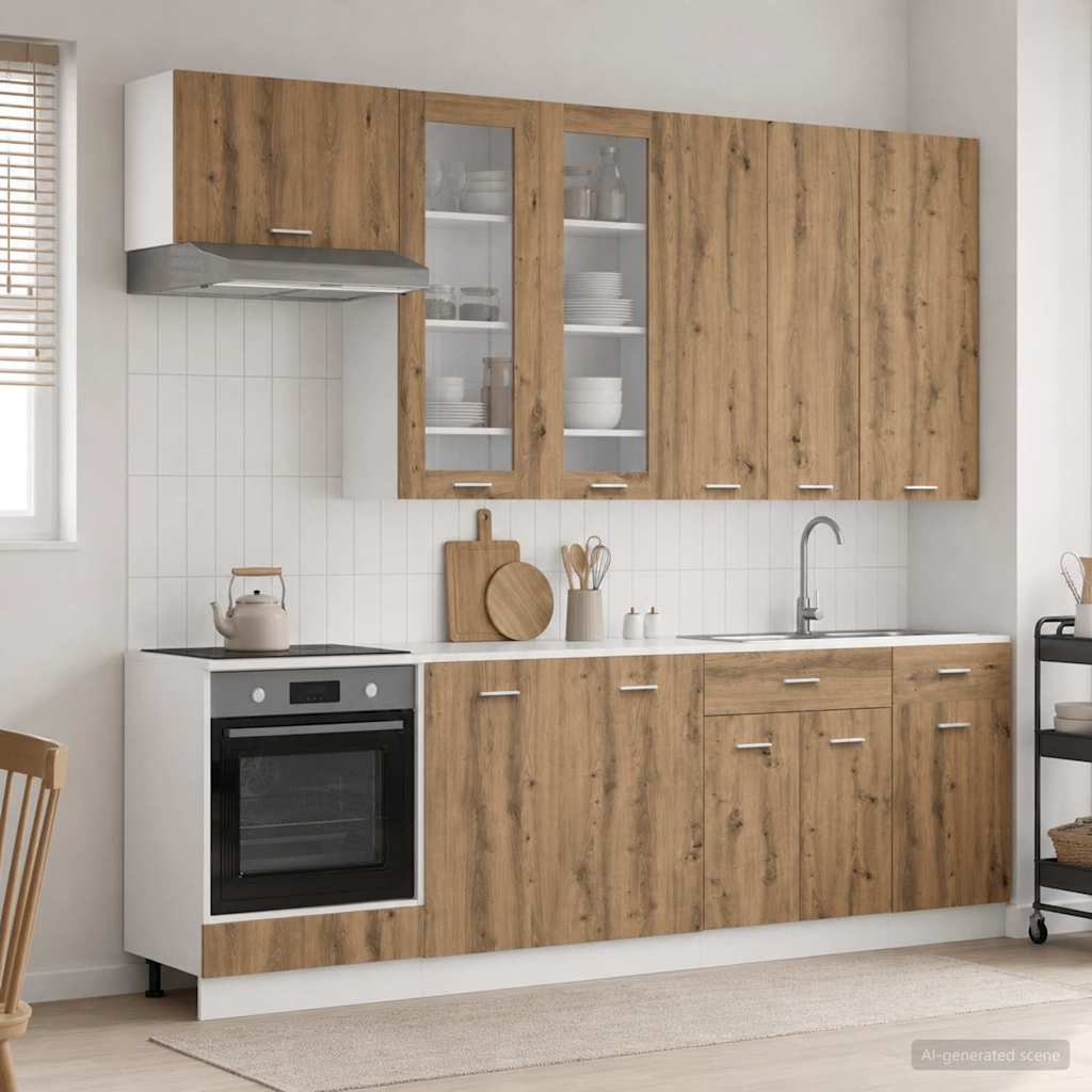 Kjøkken enhet LYON 8 pcs Artisan eik Konstruert tre
