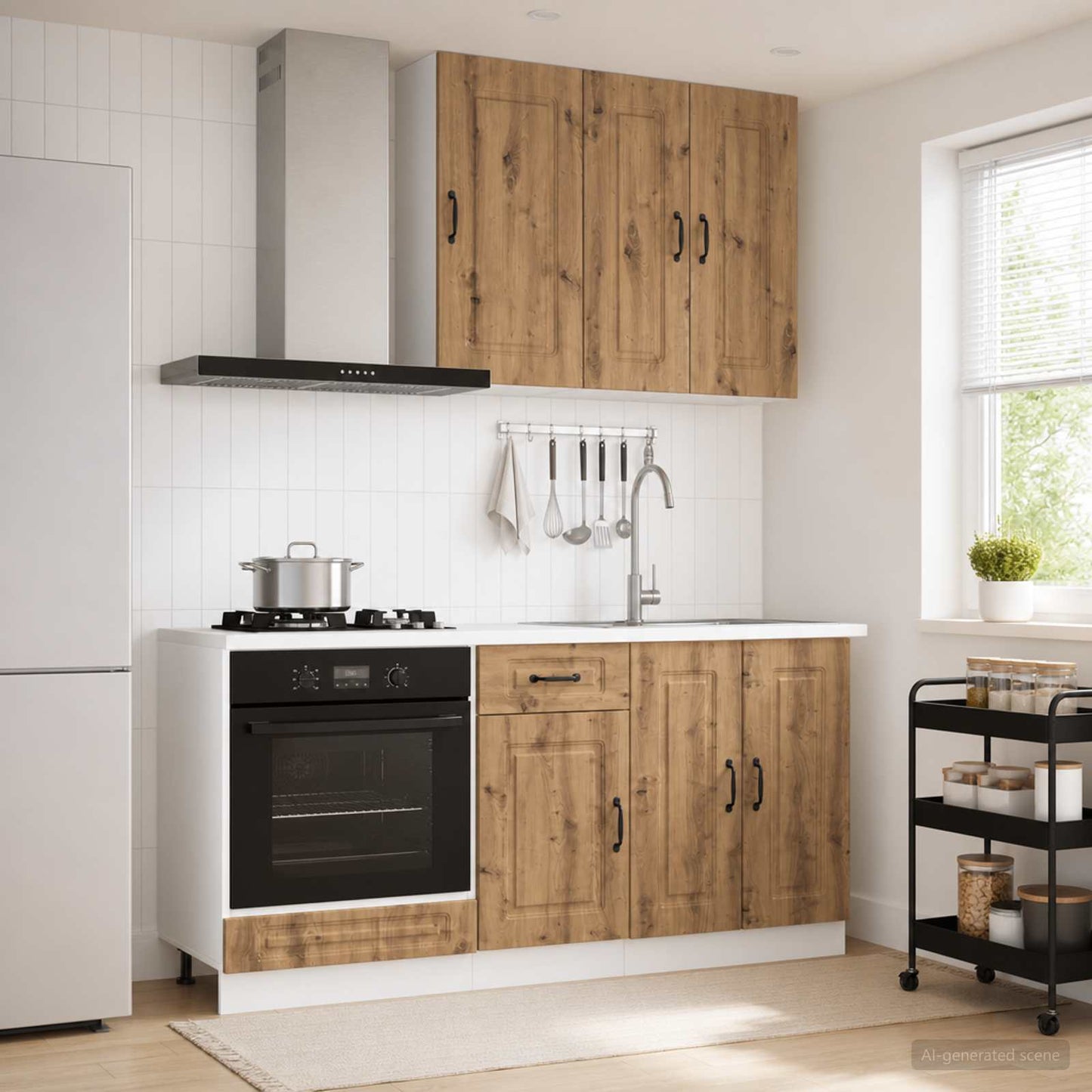 Kjøkken enhet KALMAR 5 pcs Artisan eik Konstruert tre
