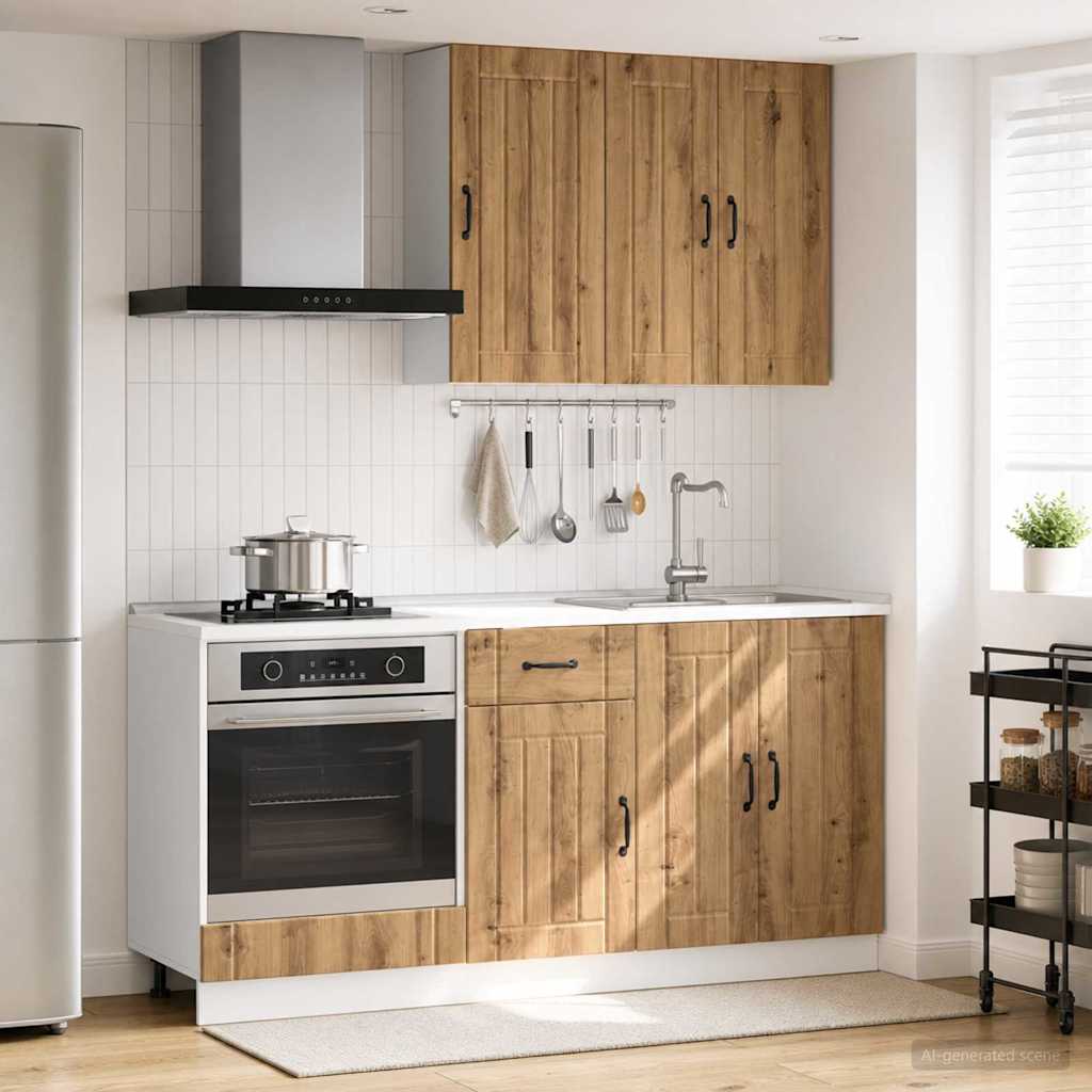 Kjøkken enhet LUCCA 5 pcs Artisan eik Konstruert tre