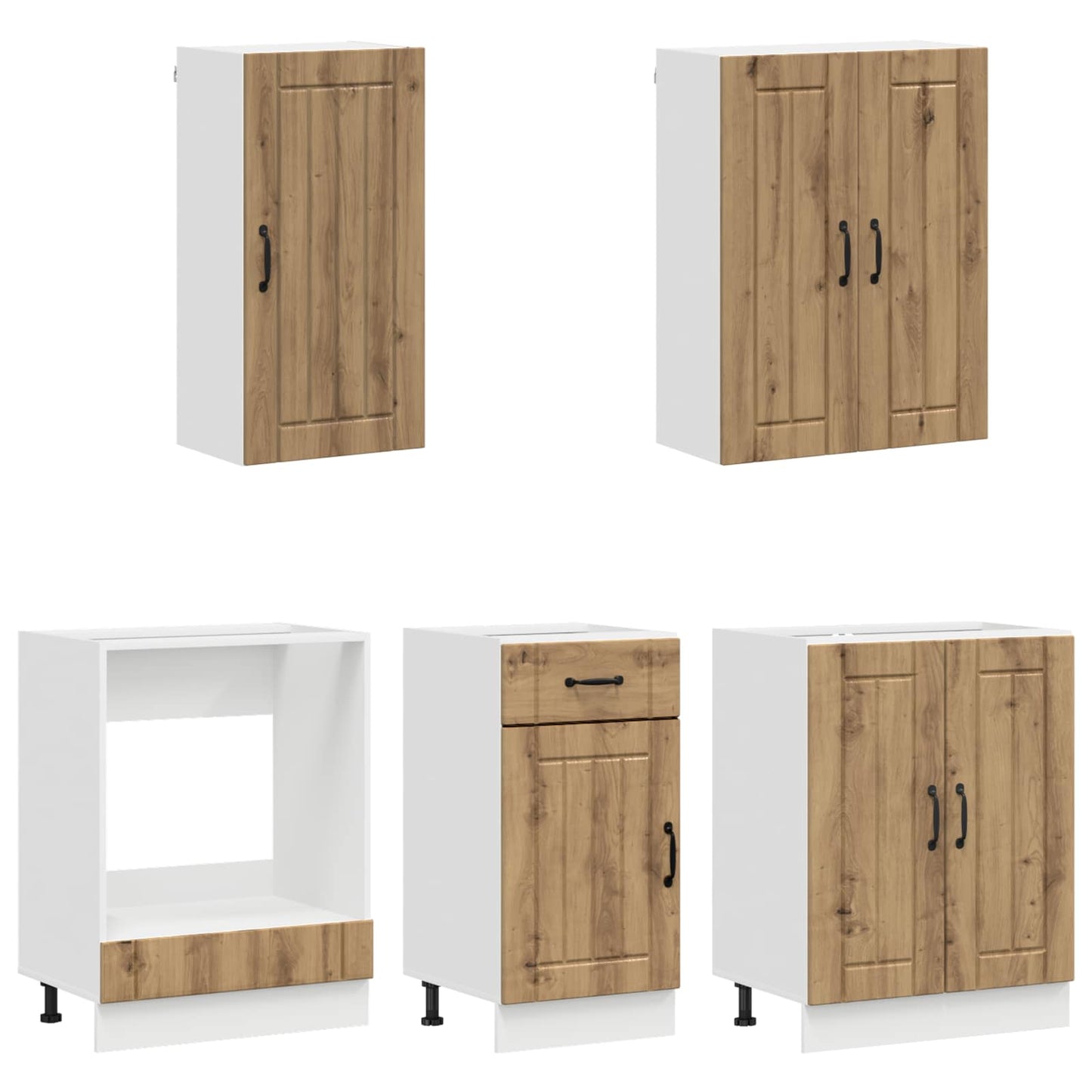Kjøkken enhet LUCCA 5 pcs Artisan eik Konstruert tre