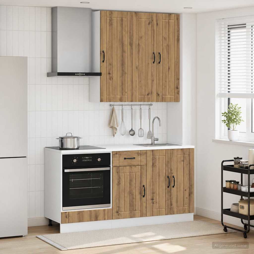 Kjøkken enhet LUCCA 5 pcs Artisan eik Konstruert tre