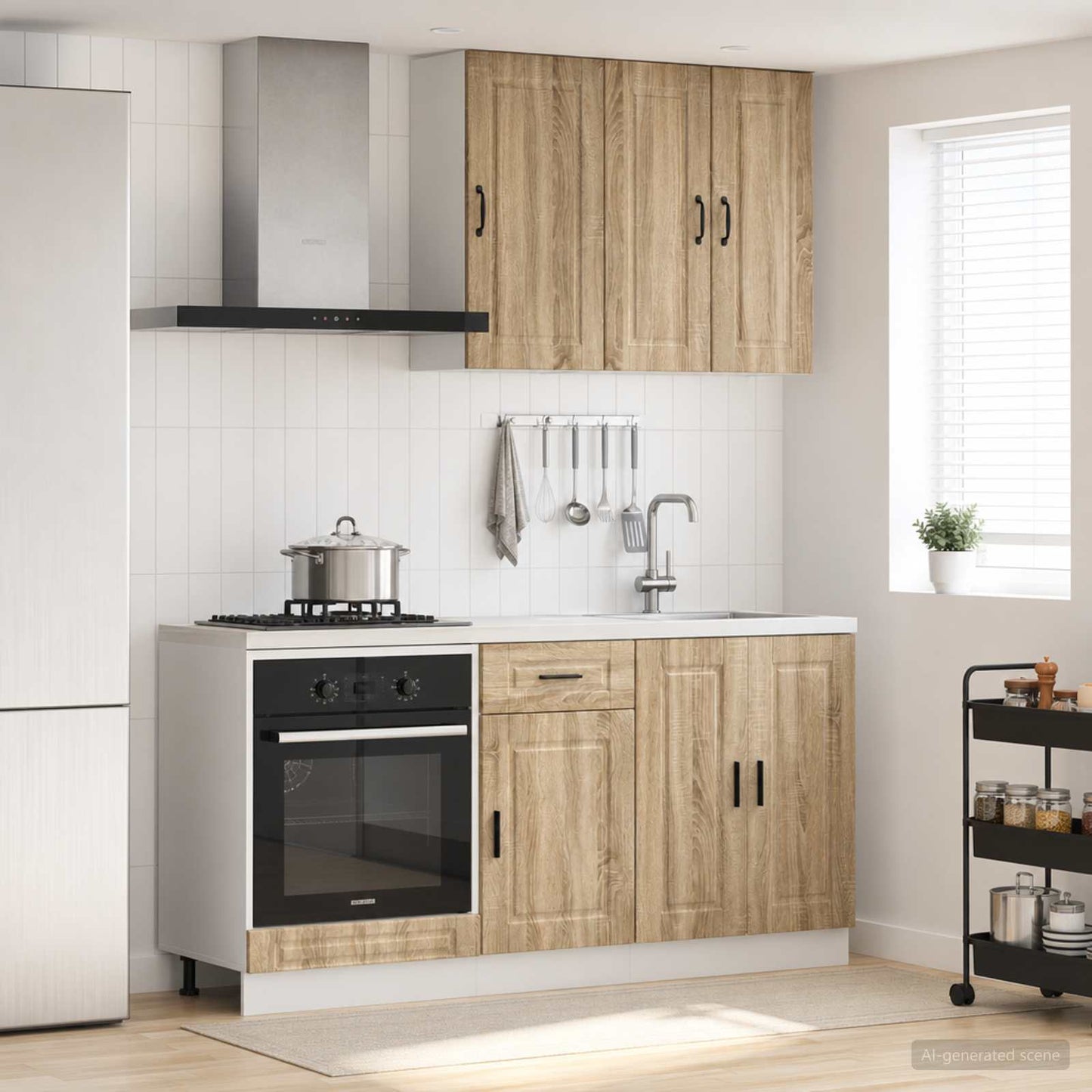 Kjøkken enhet PORTO 5 pcs Sonoma eik Konstruert tre