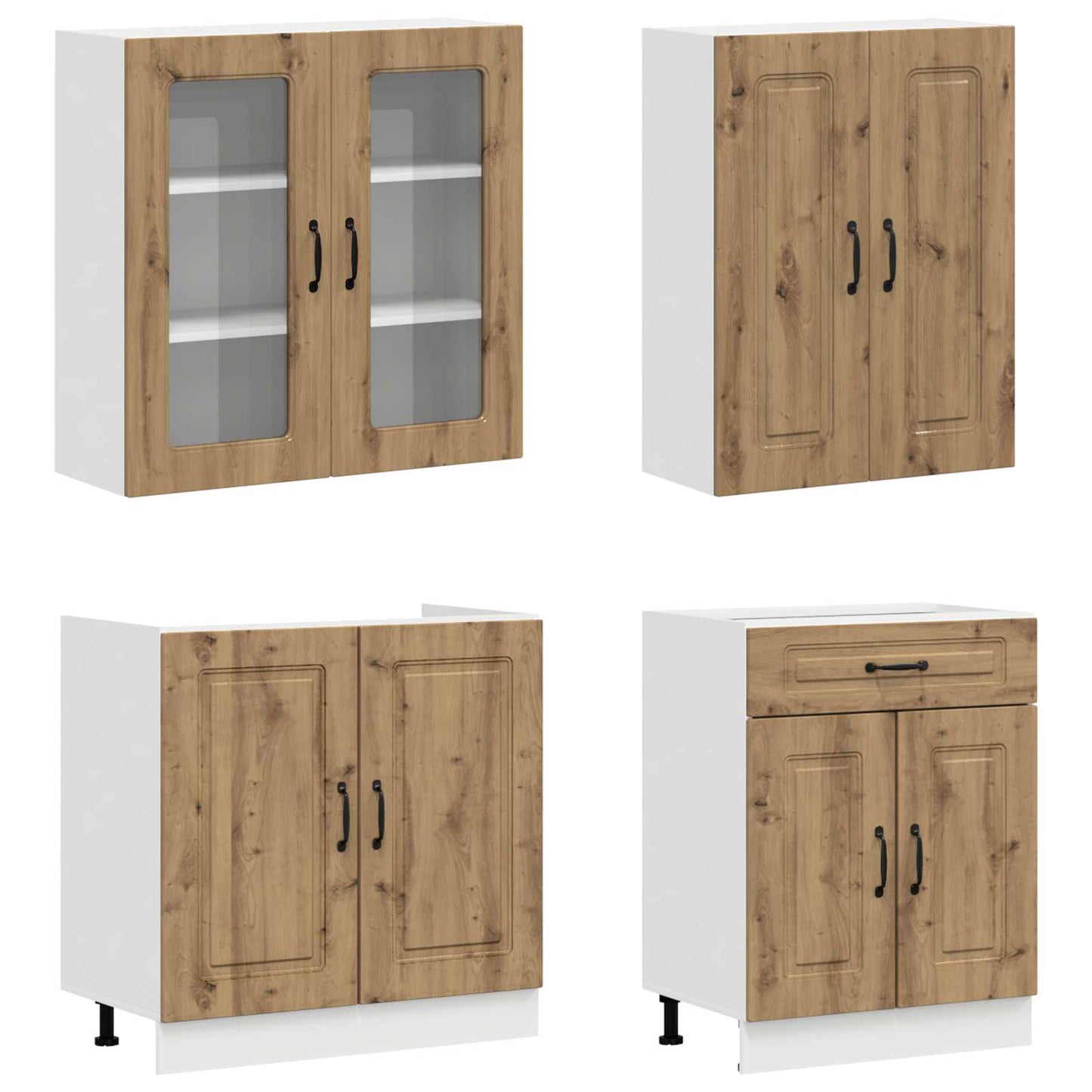 Kjøkken enhet KALMAR 4 pcs Artisan eik Konstruert tre