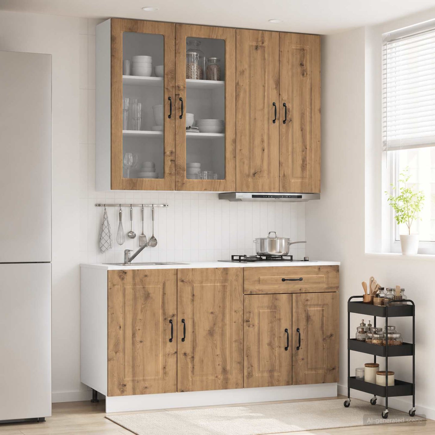 Kjøkken enhet KALMAR 4 pcs Artisan eik Konstruert tre