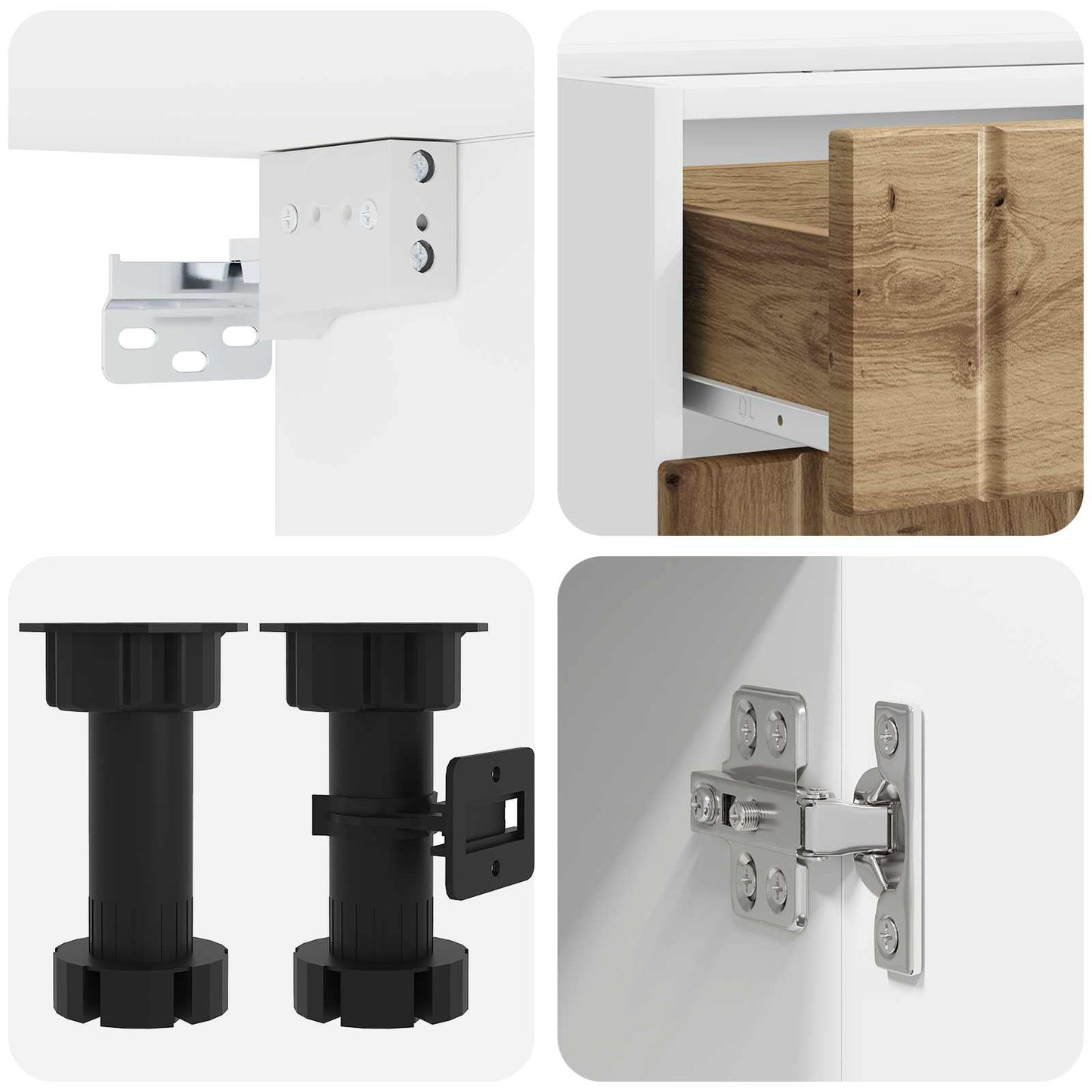 Kjøkken enhet LUCCA 4 pcs Artisan eik Konstruert tre