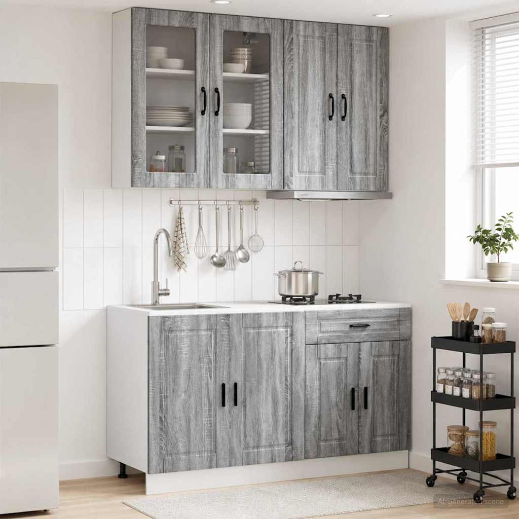 Kjøkken enhet PORTO 4 pcs Grå Sonoma Konstruert tre