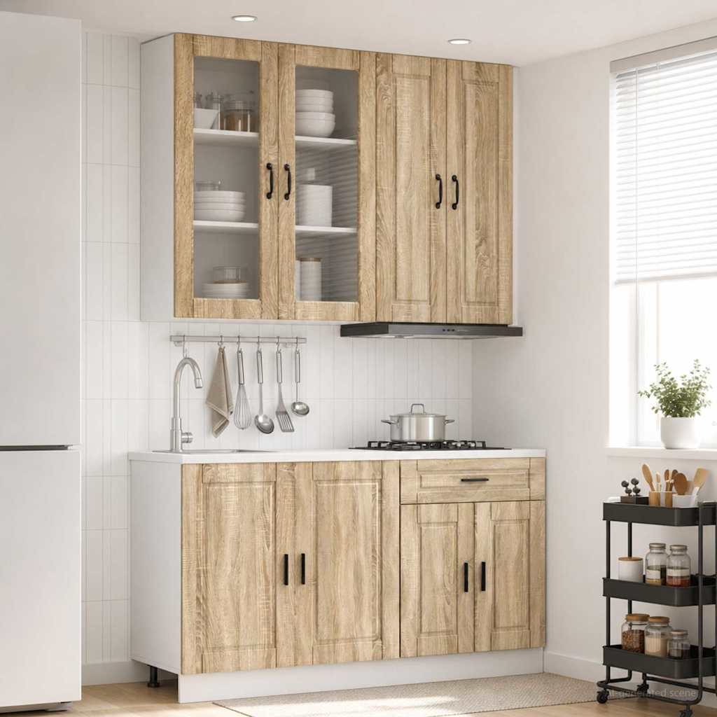 Kjøkken enhet PORTO 4 pcs Sonoma eik Konstruert tre
