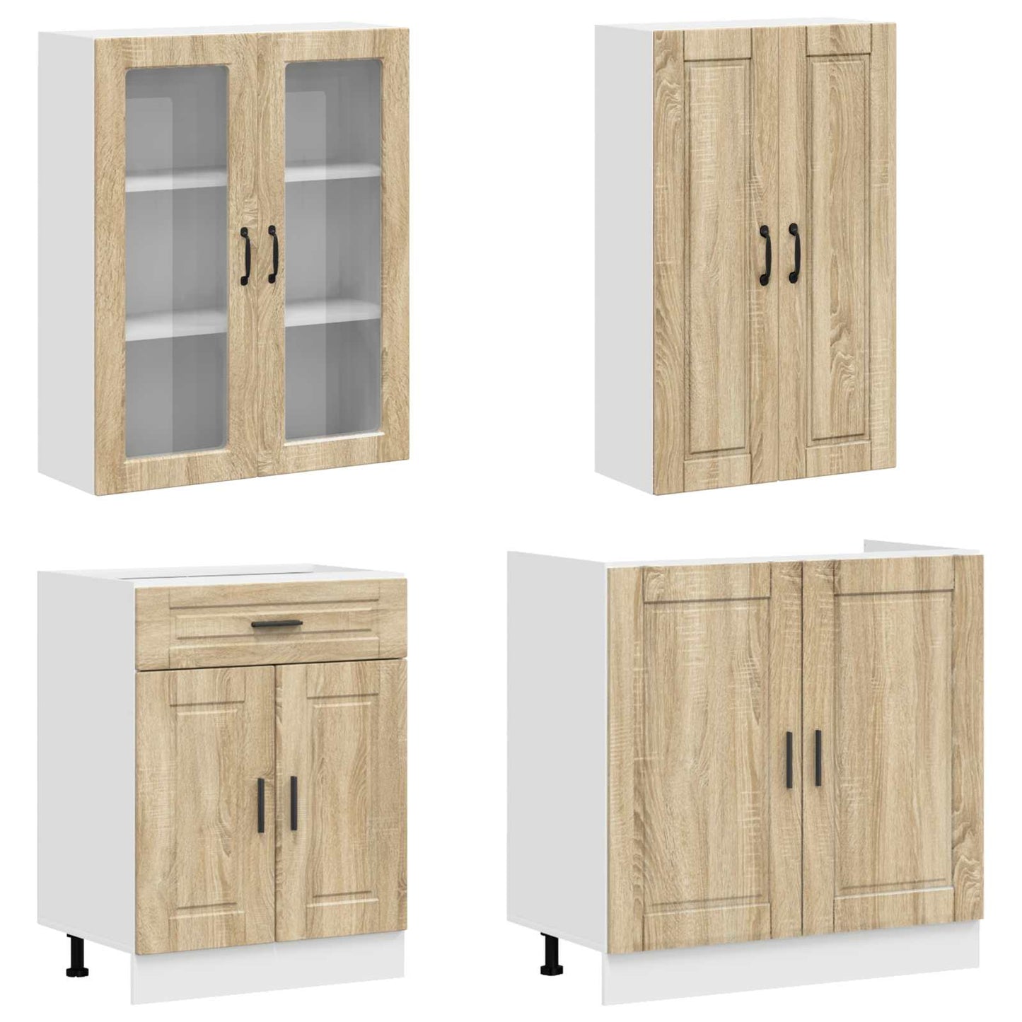 Kjøkken enhet PORTO 4 pcs Sonoma eik Konstruert tre