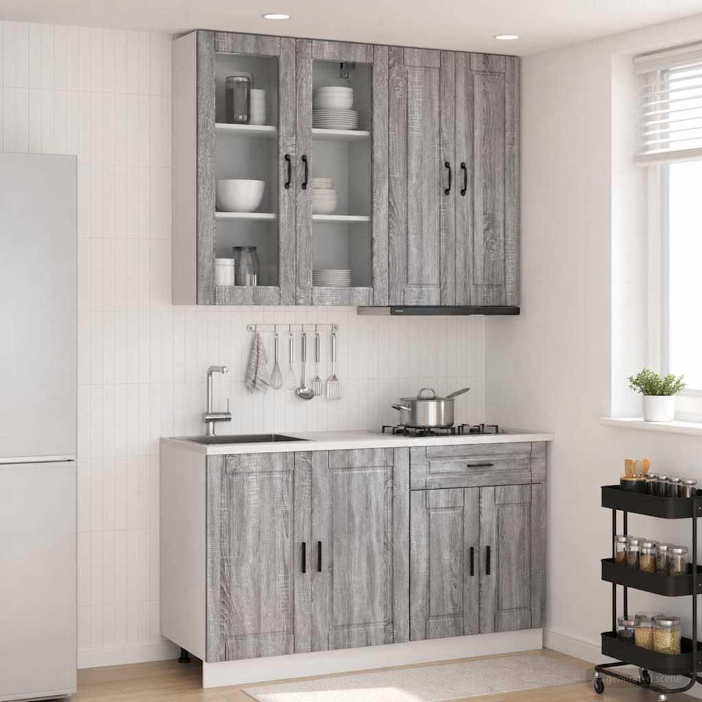 Kjøkken enhet PORTO 4 pcs Grå Sonoma Konstruert tre