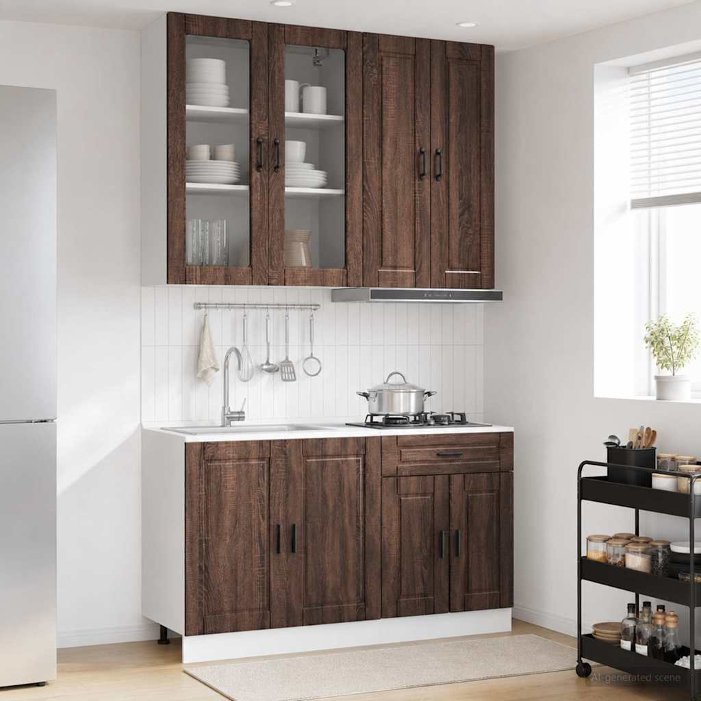 Kjøkken enhet PORTO 4 pcs Brun eik Konstruert tre