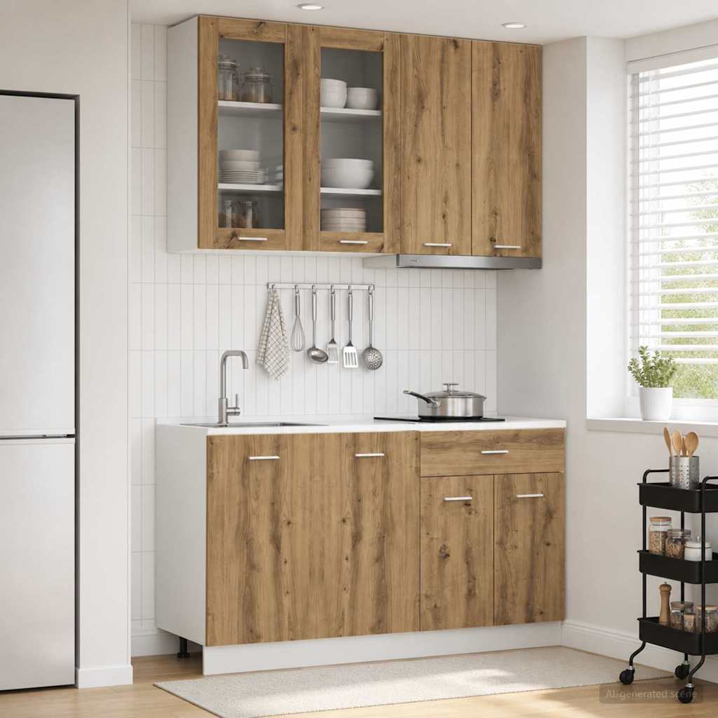 Kjøkken enhet LYON 4 pcs Artisan eik Konstruert tre