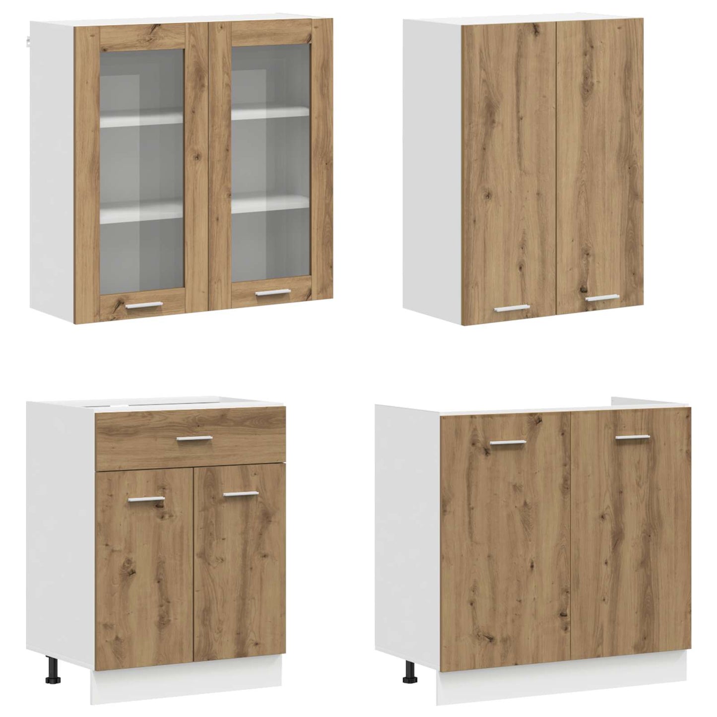Kjøkken enhet LYON 4 pcs Artisan eik Konstruert tre