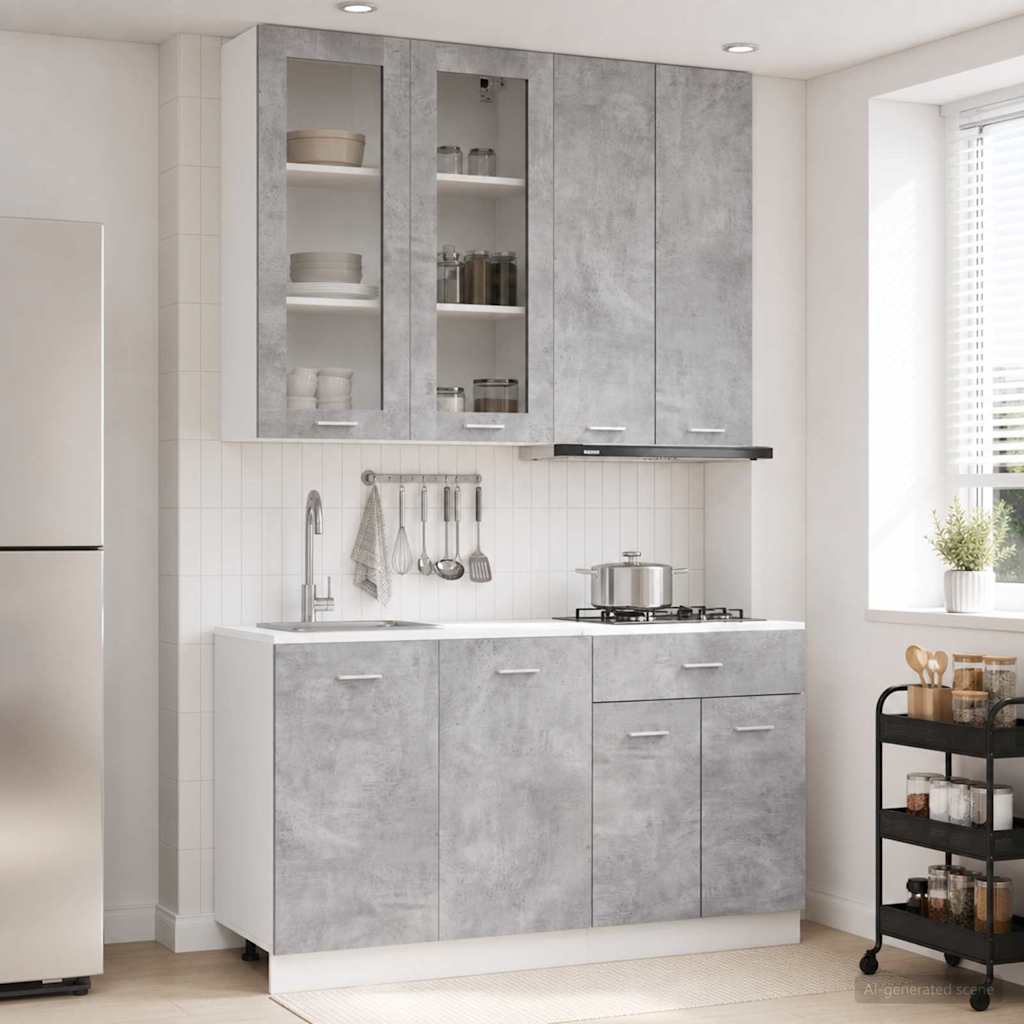 Kjøkken enhet LYON 4 pcs Betonggrå Konstruert tre