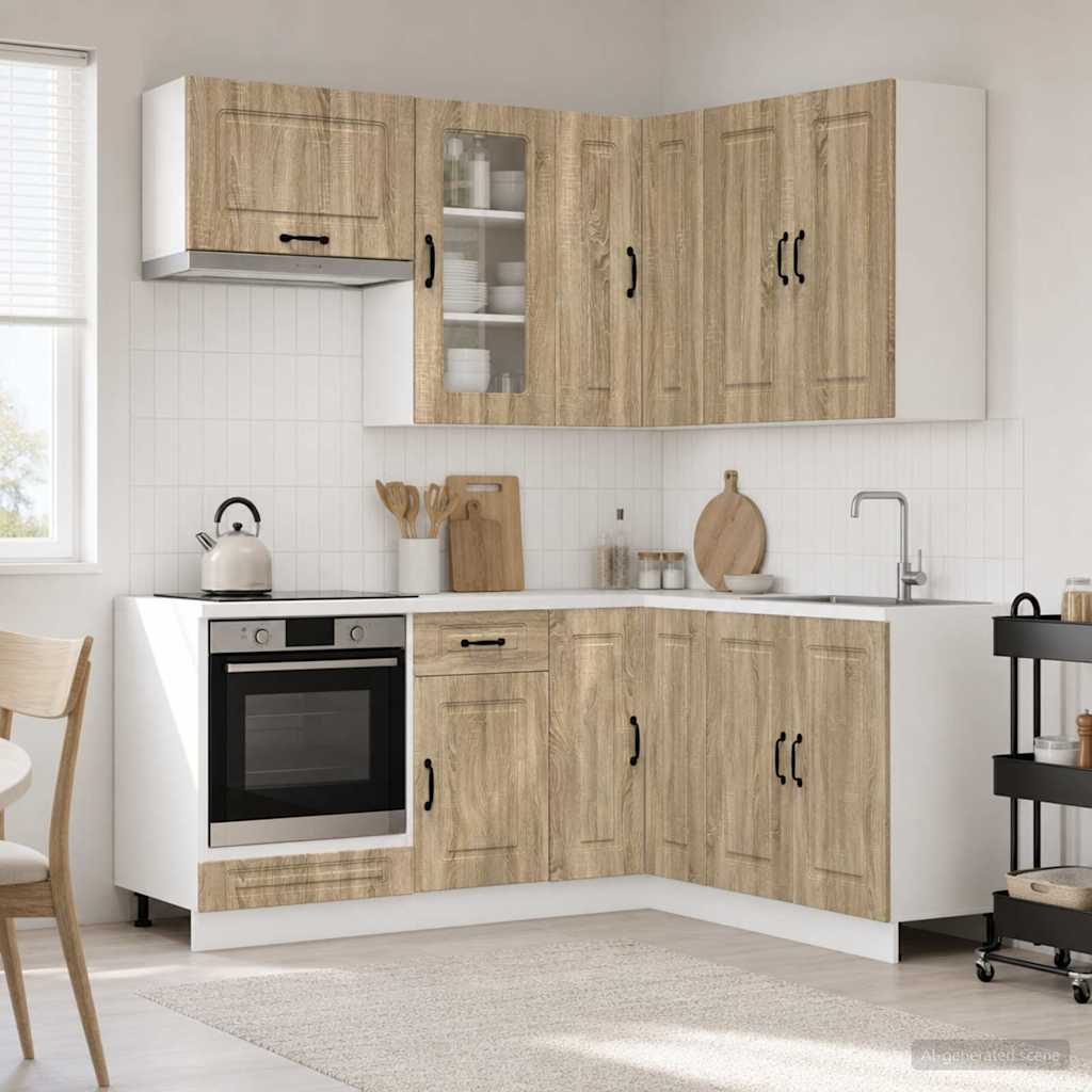 Kjøkken enhet KALMAR 8 pcs Sonoma eik Konstruert tre