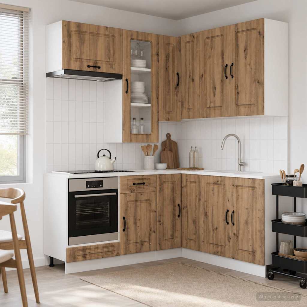 Kjøkken enhet KALMAR 8 pcs Artisan eik Konstruert tre