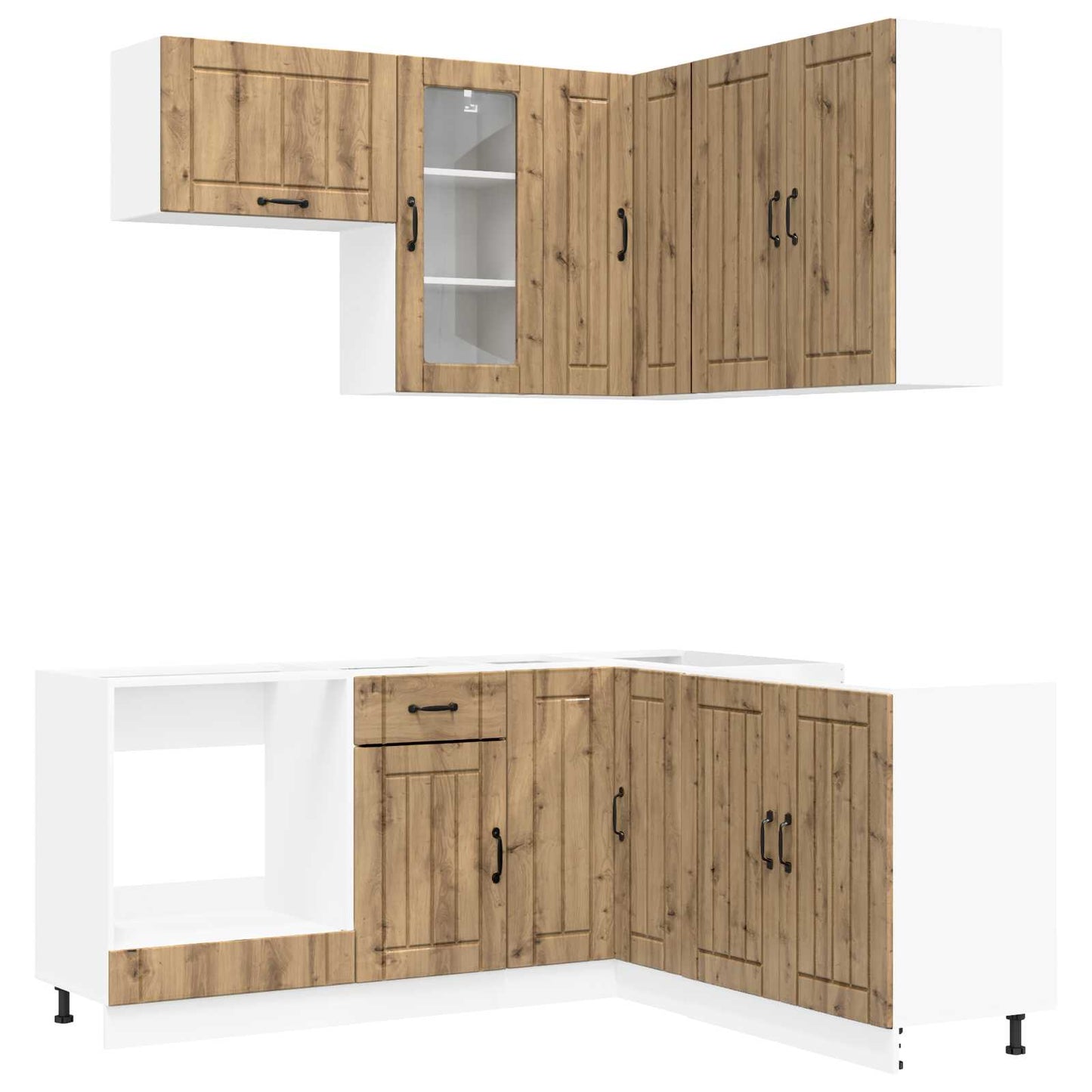 Kjøkken enhet LUCCA 8 pcs Artisan eik Konstruert tre