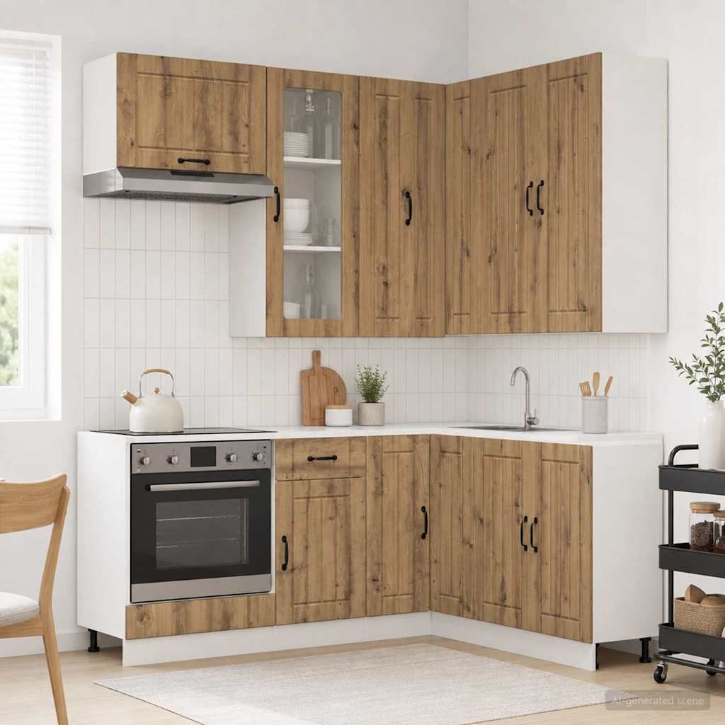 Kjøkken enhet LUCCA 8 pcs Artisan eik Konstruert tre
