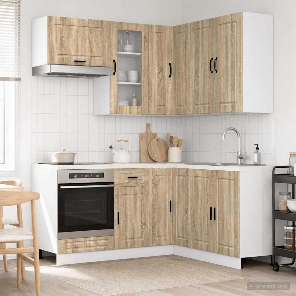Kjøkken enhet PORTO 8 pcs Sonoma eik Konstruert tre