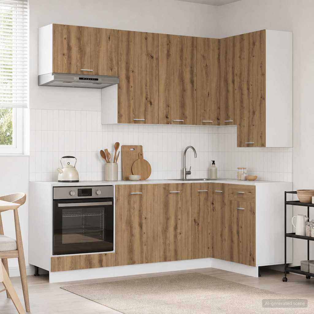 Kjøkken enhet LYON 8 pcs Artisan eik Konstruert tre