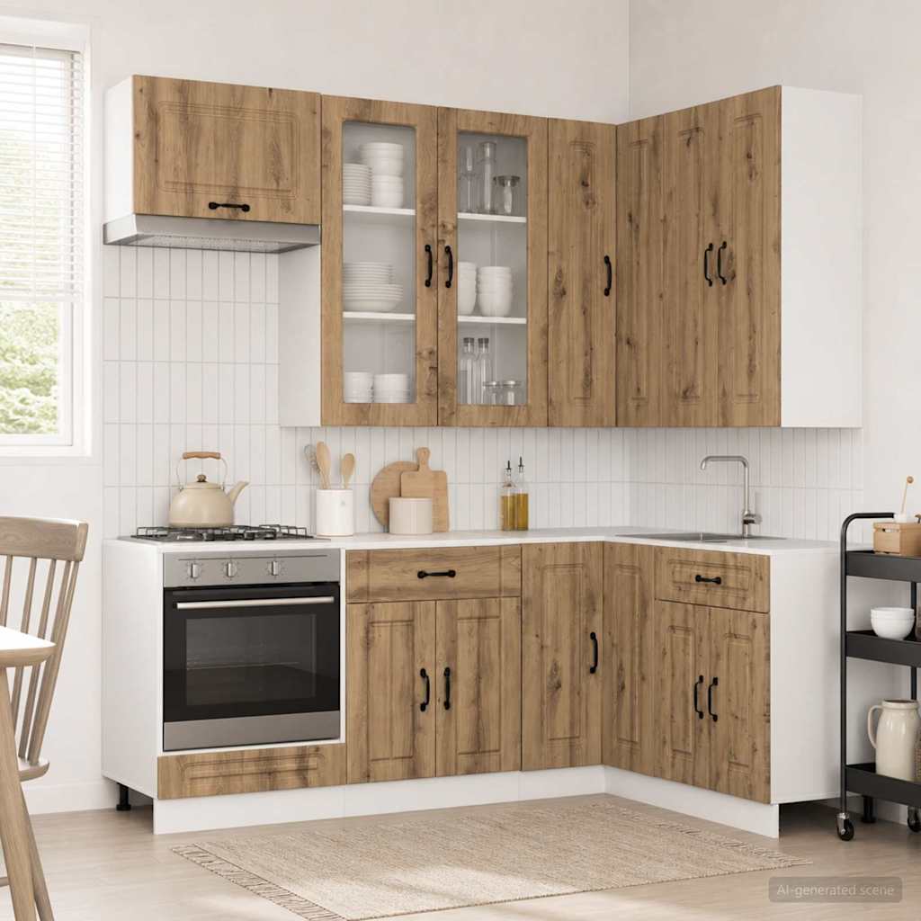 Kjøkken enhet KALMAR 8 pcs Artisan eik Konstruert tre