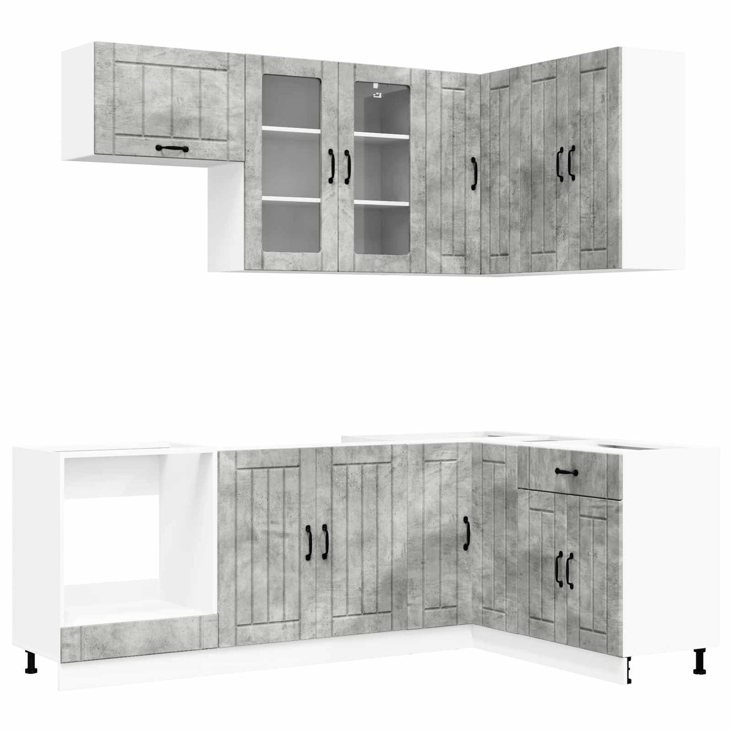 Kjøkken enhet LUCCA 8 pcs Betonggrå Konstruert tre