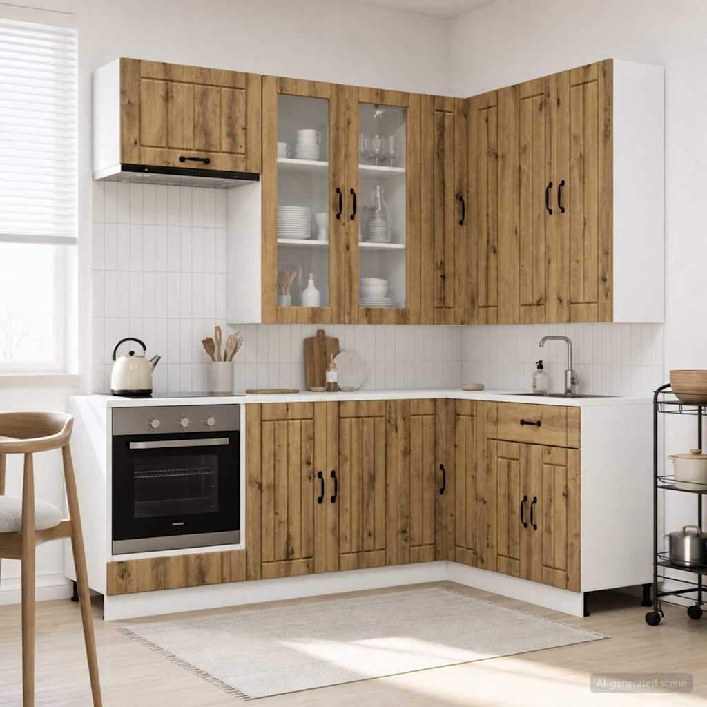 Kjøkken enhet LUCCA 8 pcs Artisan eik Konstruert tre