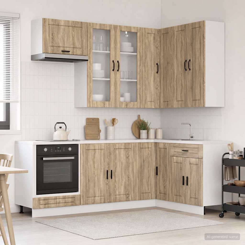Kjøkken enhet PORTO 8 pcs Sonoma eik Konstruert tre