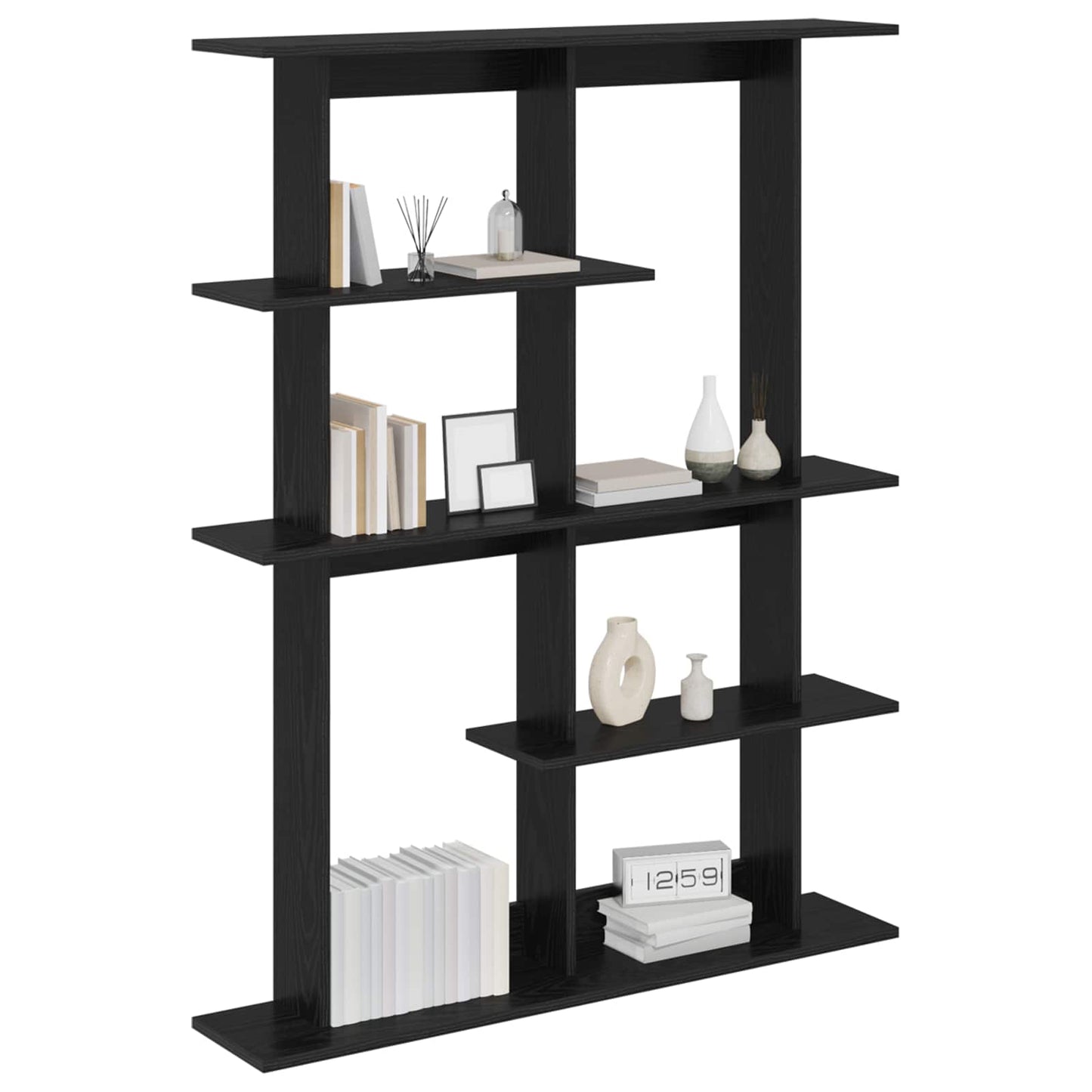 Vegghylleenhet Svart 102 x 20 x 130 cm Konstruert tre