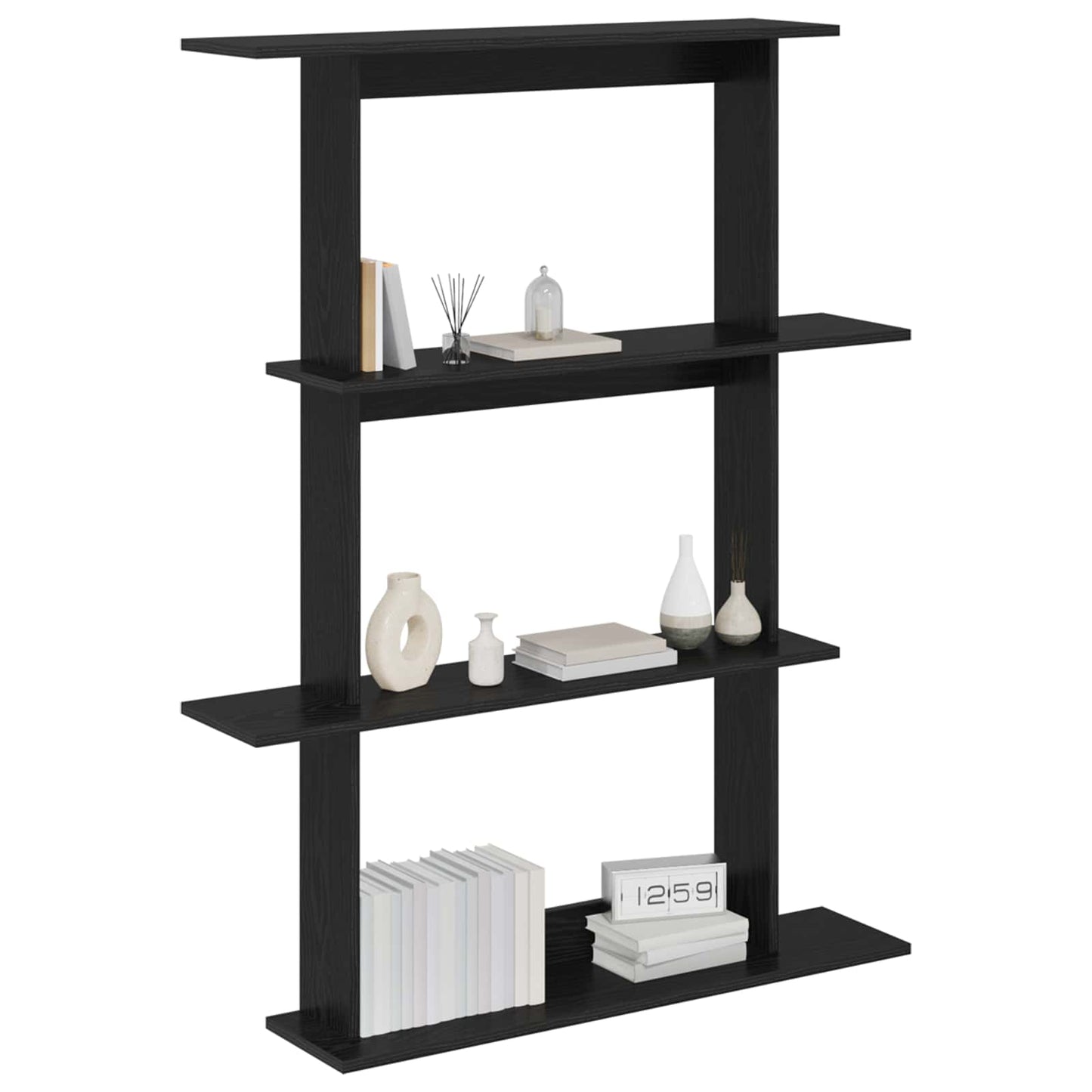 Vegghylleenhet Svart 100 x 20 x 126 cm Konstruert tre