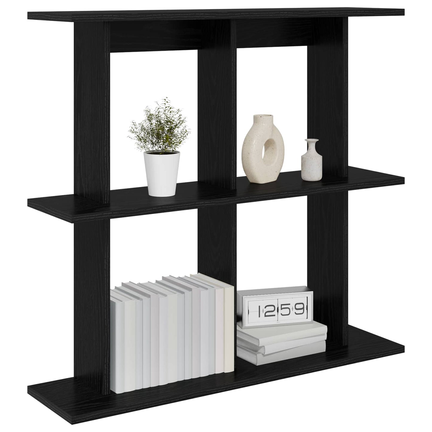 Vegghylle Veggmontert Svart 80 x 20 x 75 cm Konstruert tre