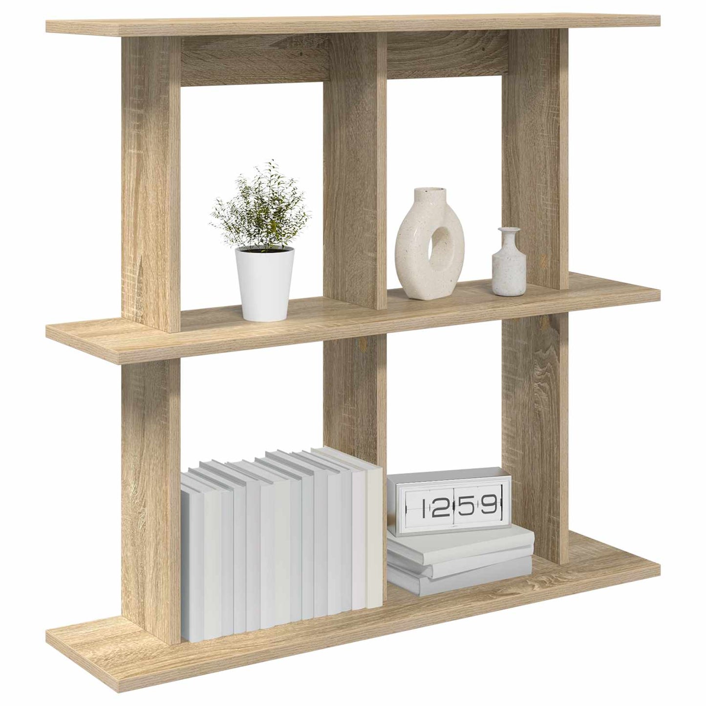 Vegghylle Veggmontert Brun 80 x 20 x 75 cm Konstruert tre
