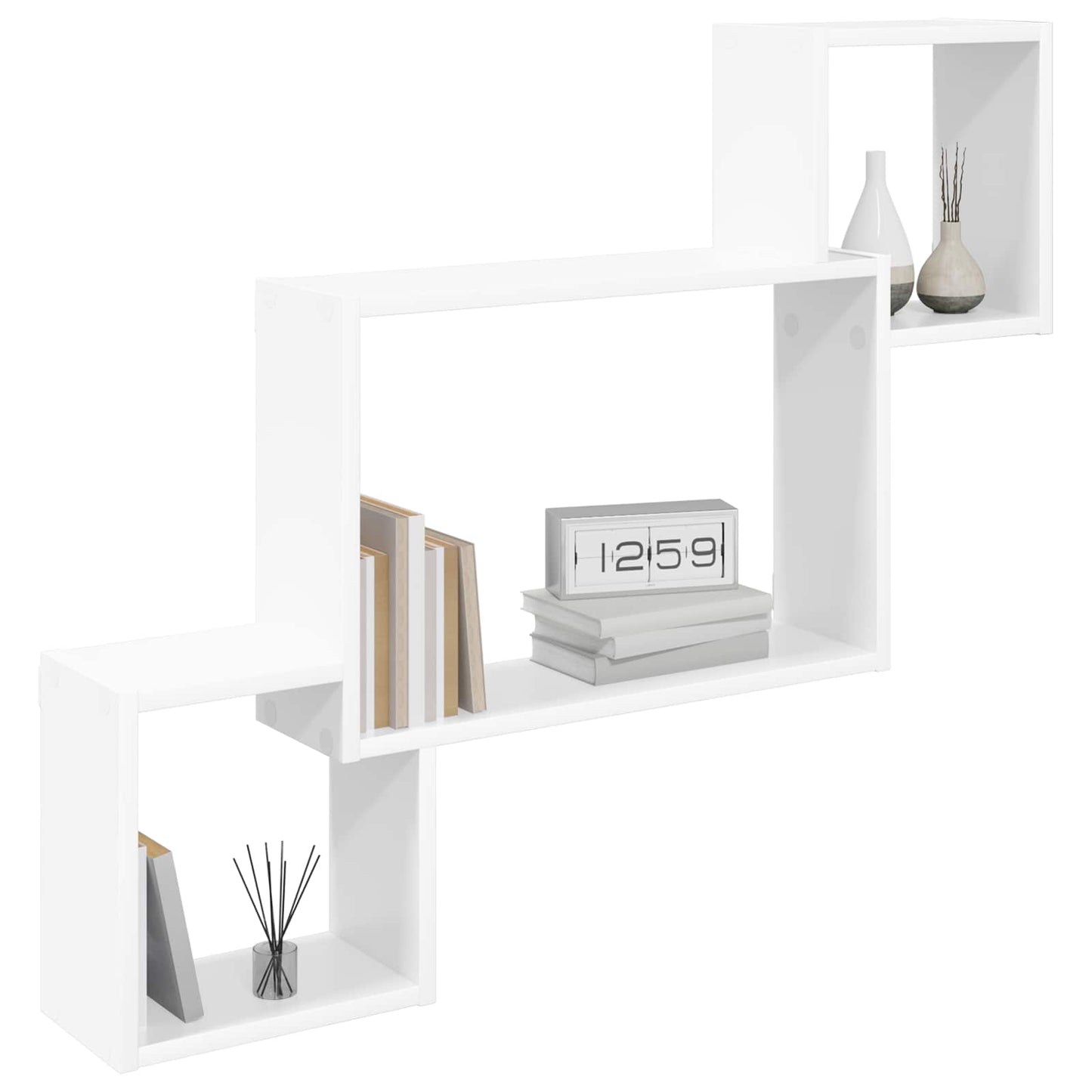 Vegghylle Veggmontert Hvit 91,5 x 15 x 76 cm Konstruert tre