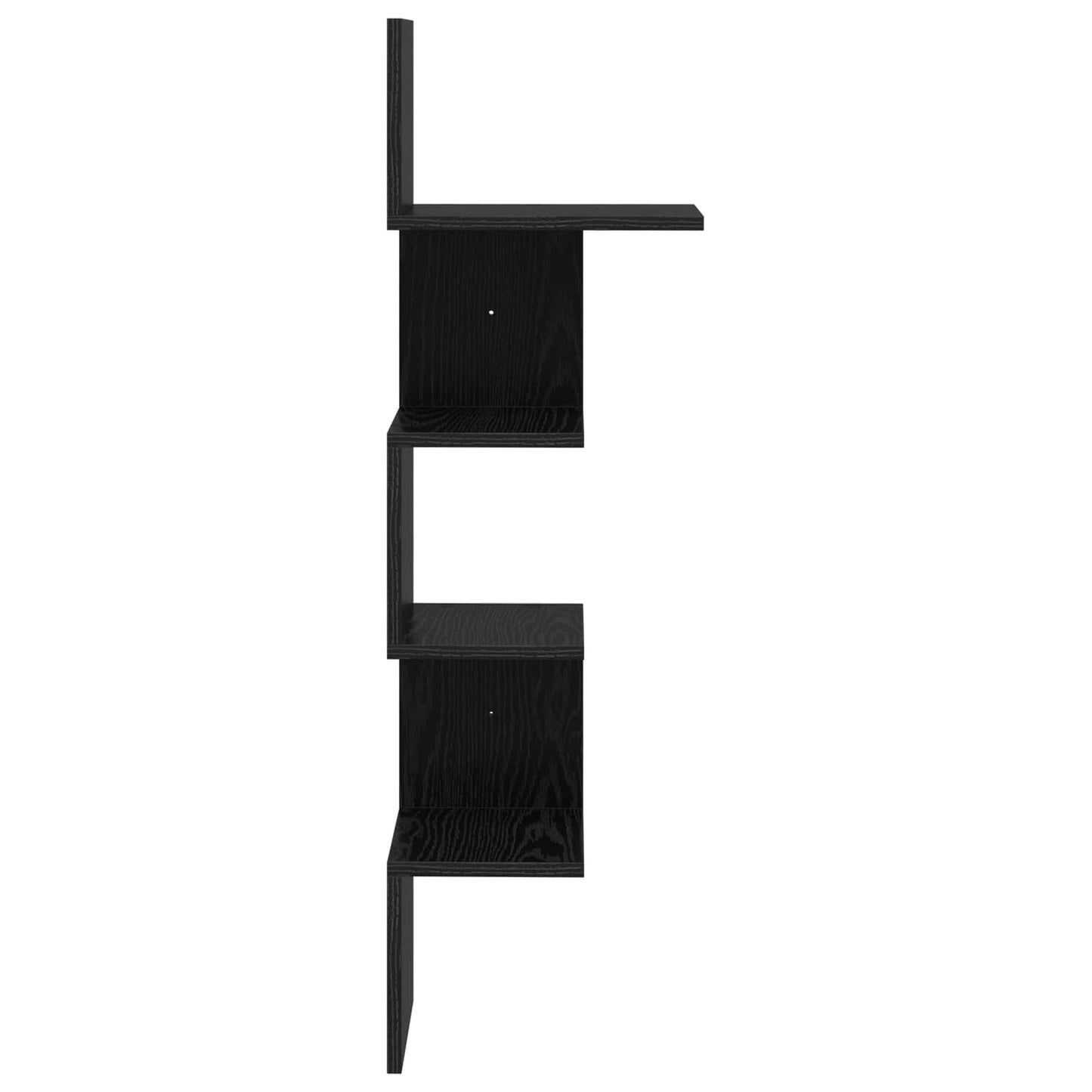 Vegghylle Veggmontert Svart 32 x 21 x 107 cm Konstruert tre