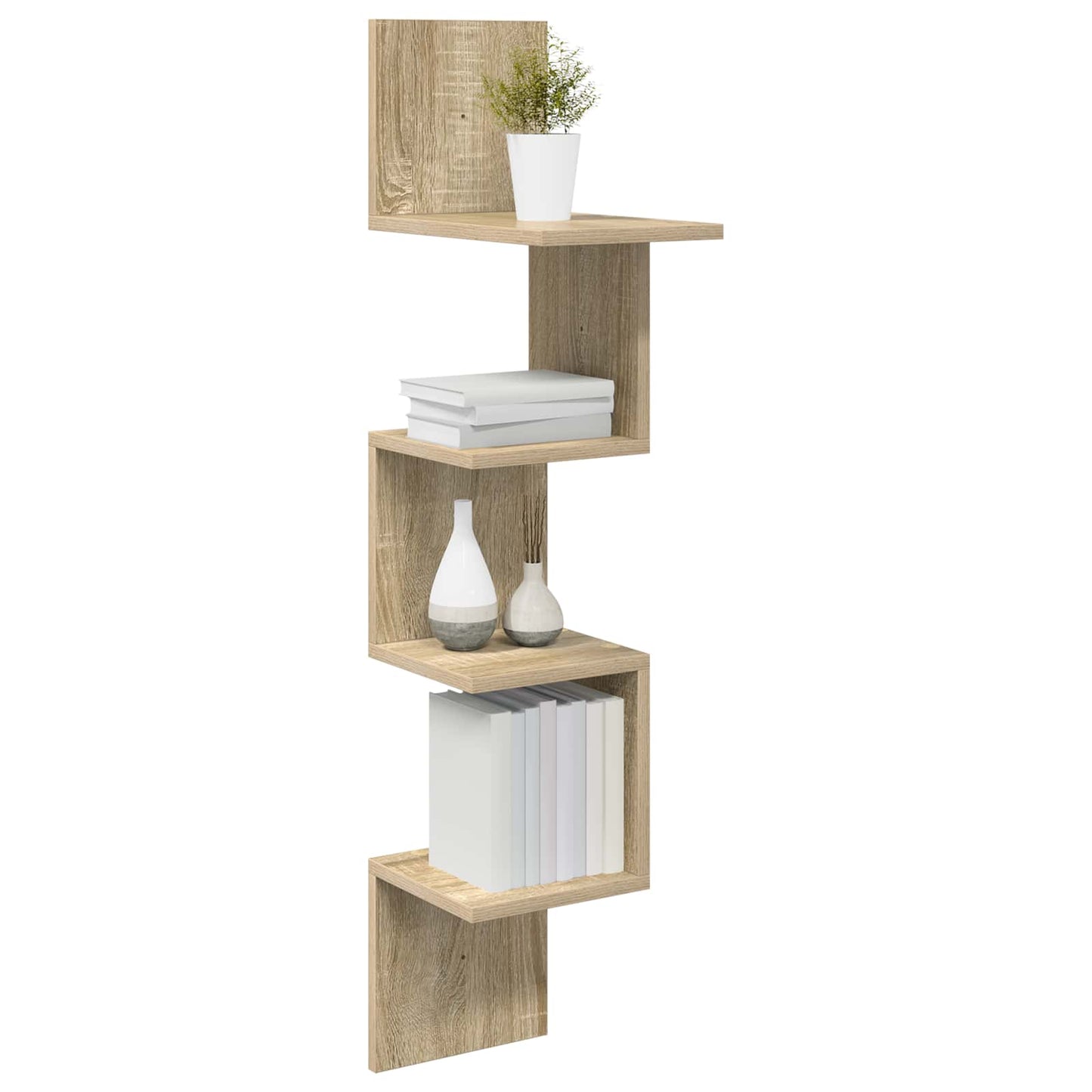 Vegghylle Veggmontert Brun 32 x 21 x 107 cm Konstruert tre