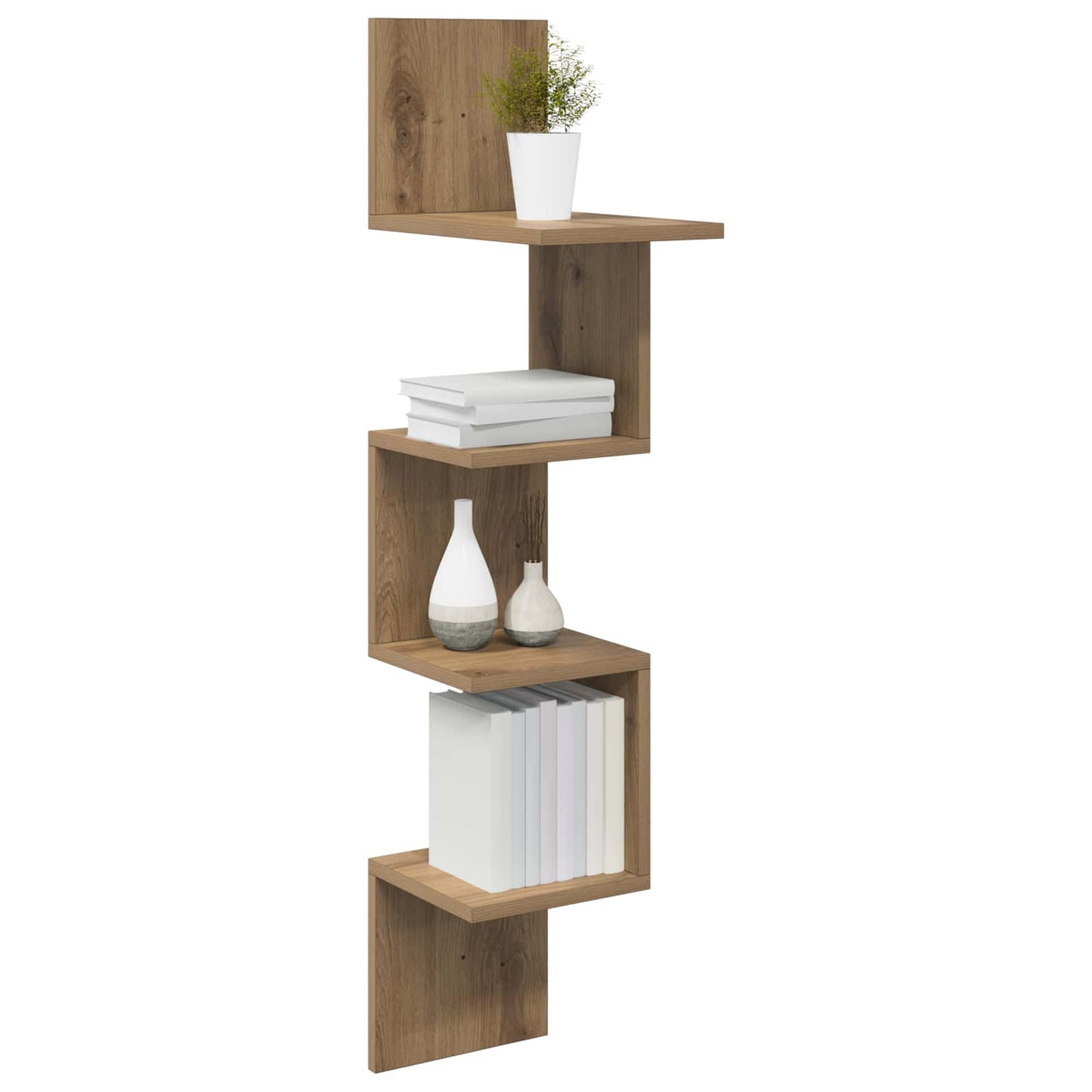 Vegghylle Veggmontert Brun 32 x 21 x 107 cm Konstruert tre