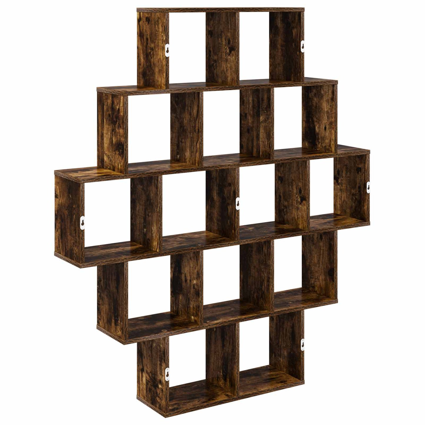 Vegghylle Røkt Eik 120 x 20 x 136 cm Konstruert tre
