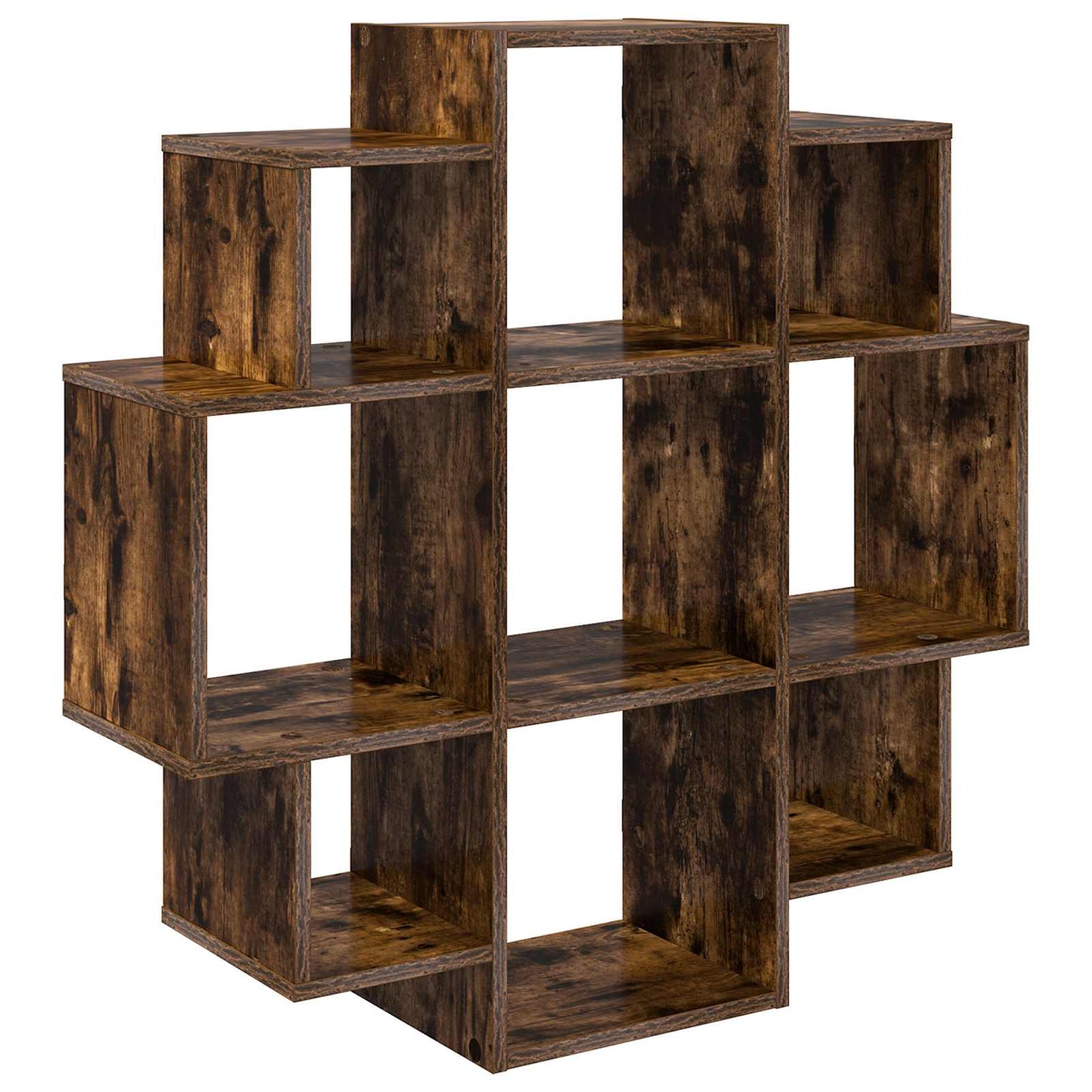 Vegghylle Røkt Eik 90 x 25 x 90 cm Konstruert tre