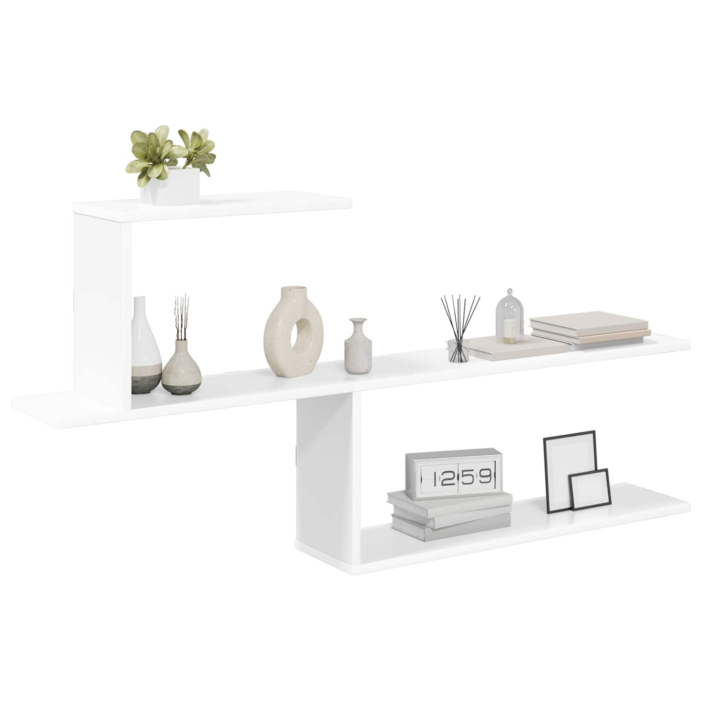 Vegghylle Hvit 122 x 18 x 60 cm Konstruert tre