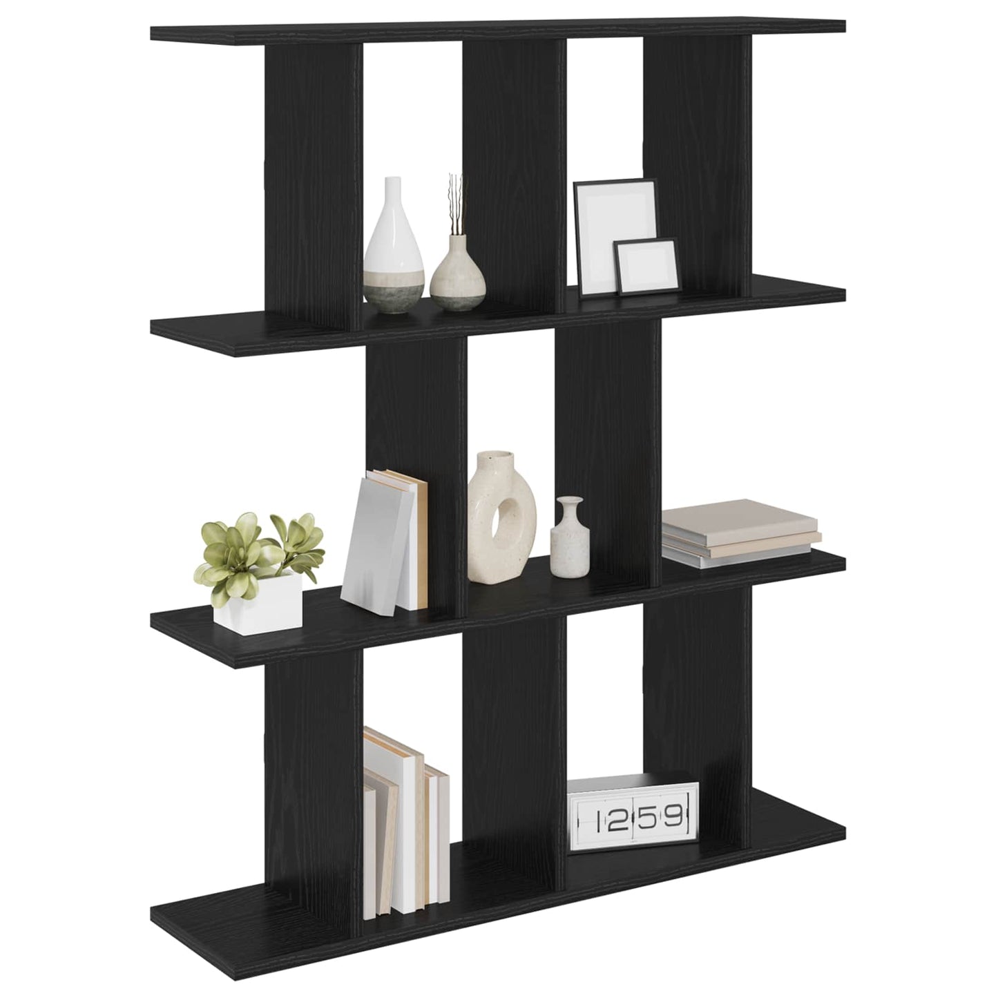 Vegghylle Svart eik 80 x 20 x 96 cm Konstruert tre