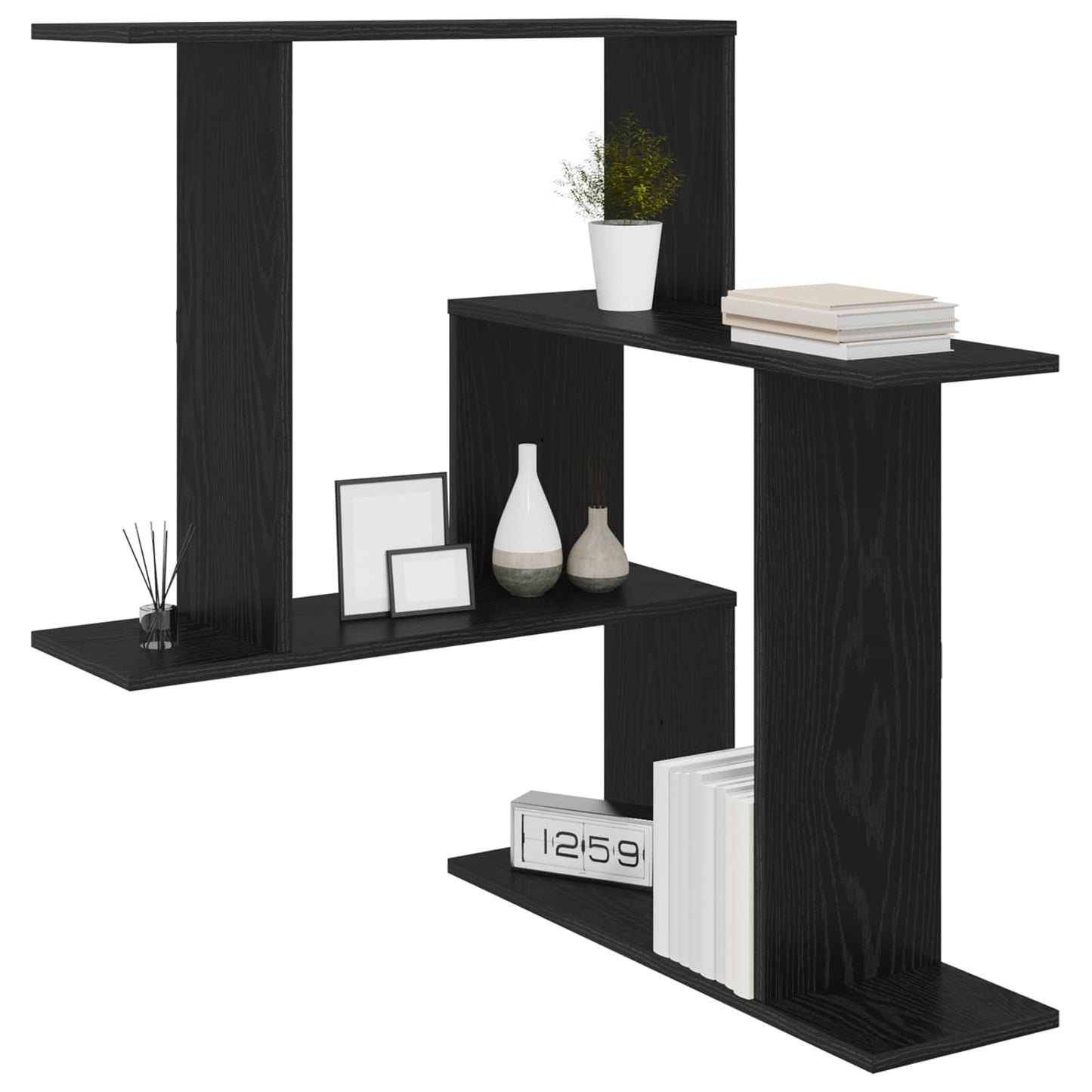Vegghylle Svart eik 67 x 67 x 87 cm Konstruert tre