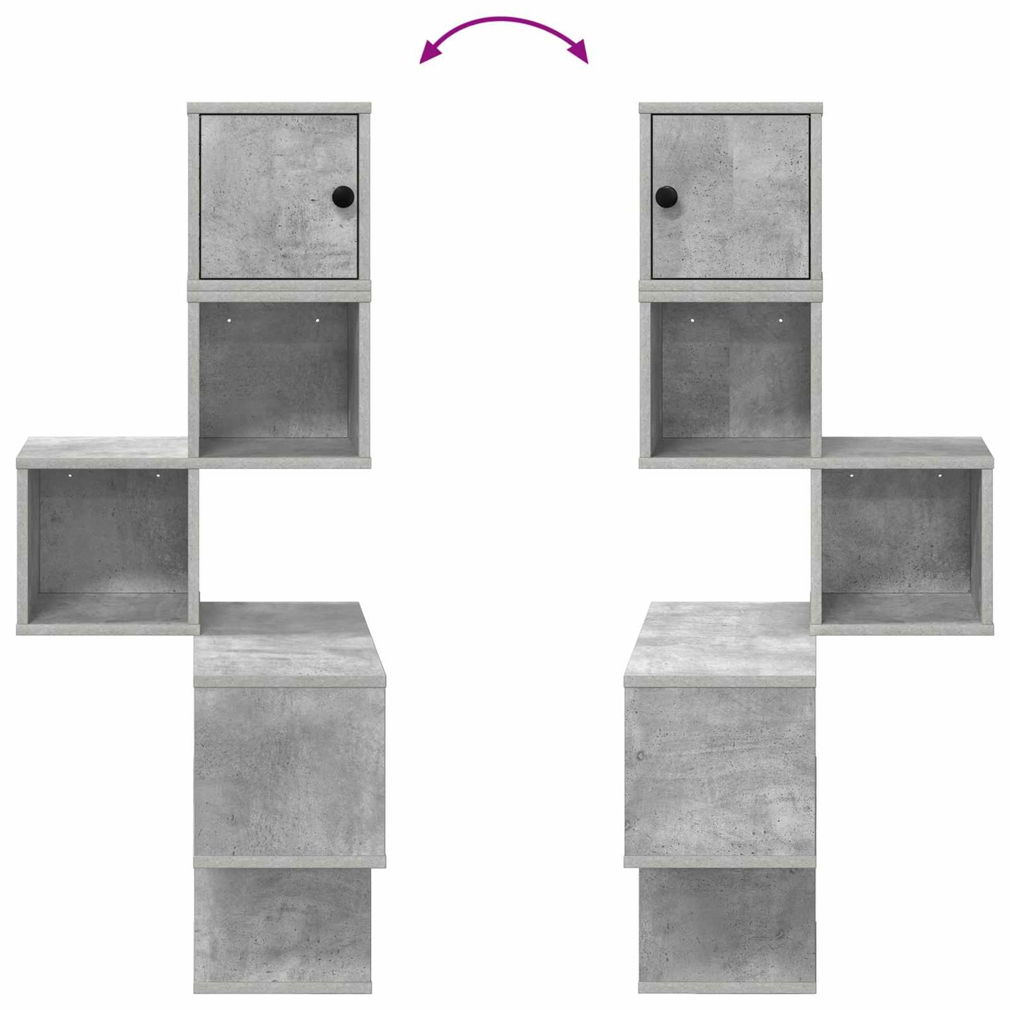 Vegghjørneskap Betonggrå 48 x 48 x 120 cm Konstruert tre