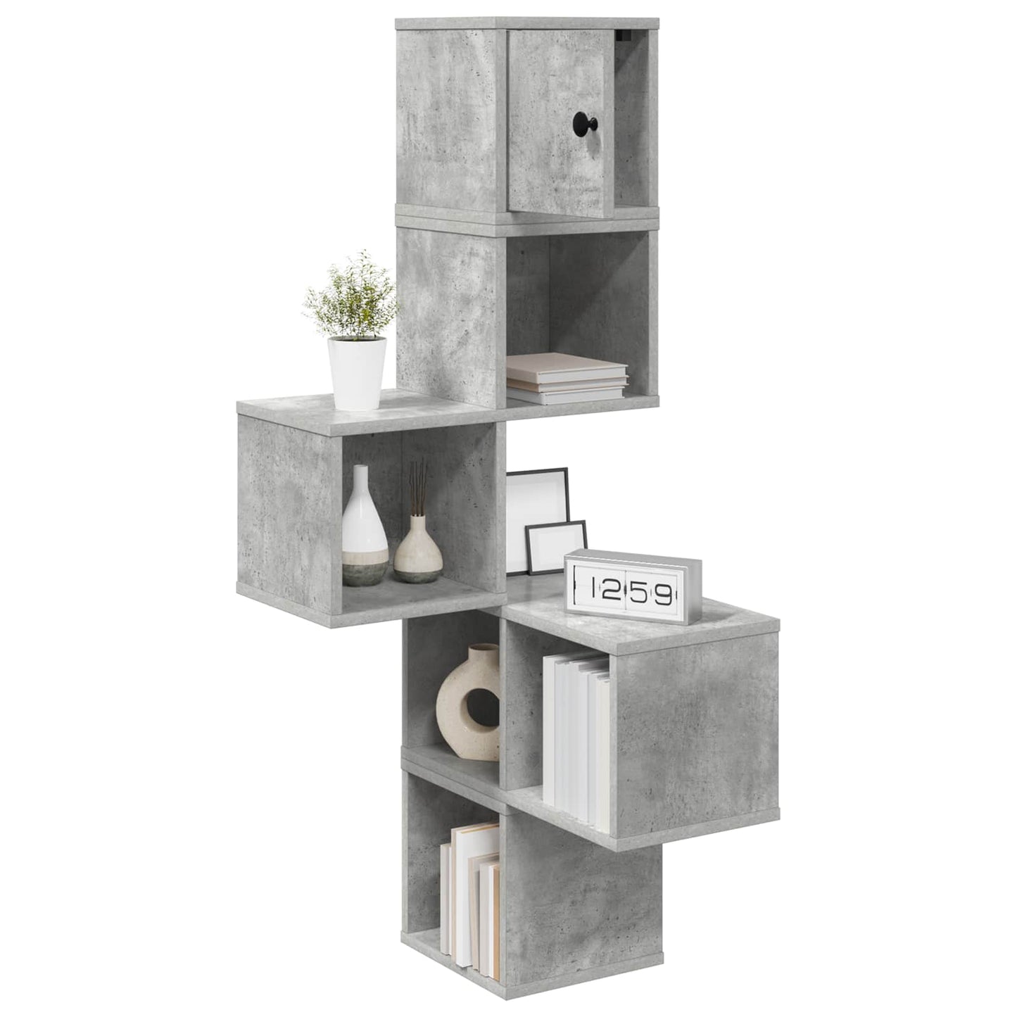 Vegghjørneskap Betonggrå 48 x 48 x 120 cm Konstruert tre