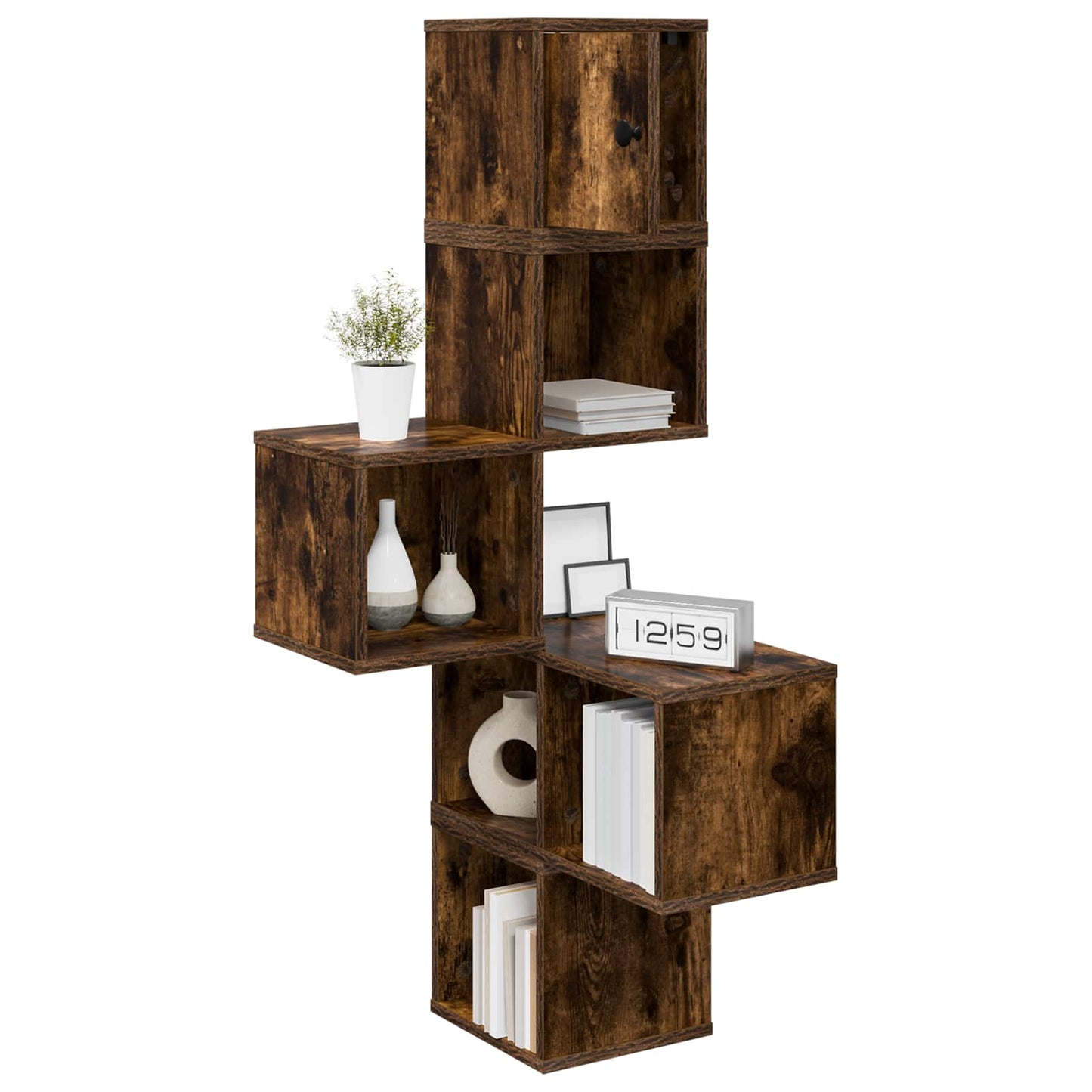 Vegghjørneskap Røkt Eik 48 x 48 x 120 cm Konstruert tre
