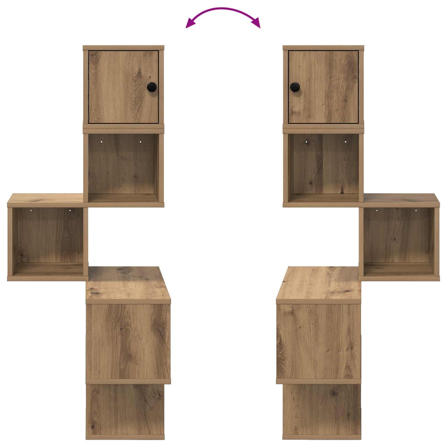Vegghjørneskap Artisan eik 48 x 48 x 120 cm Konstruert tre