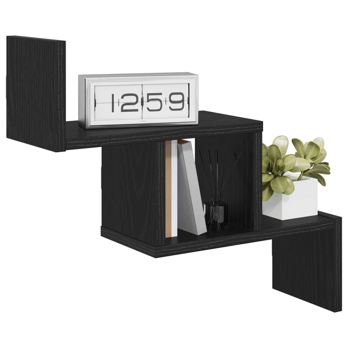 Vegghylle Svart eik 48 x 15 x 42 cm Konstruert tre