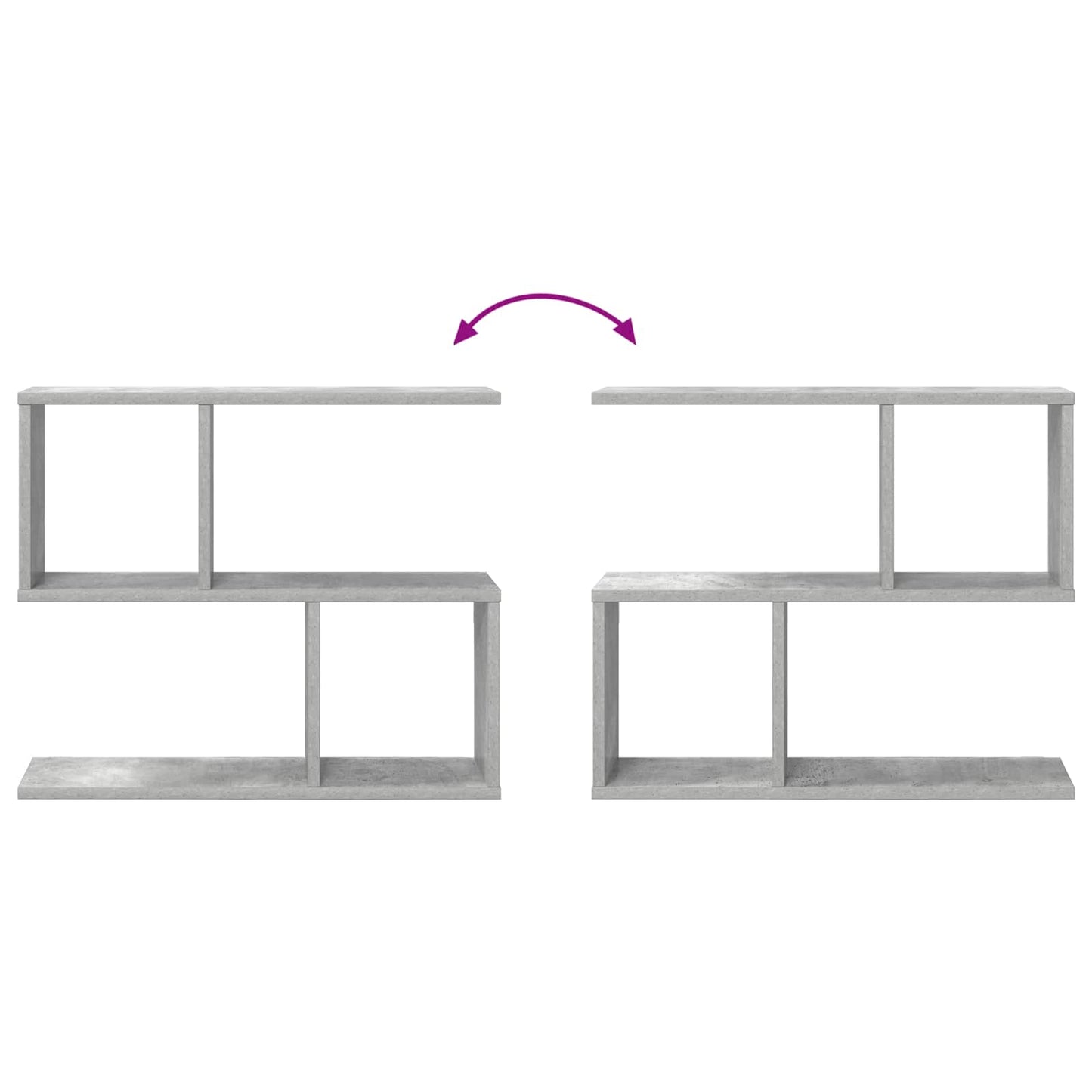 Vegghylle Betonggrå 60 x 12 x 50,5 cm Konstruert tre